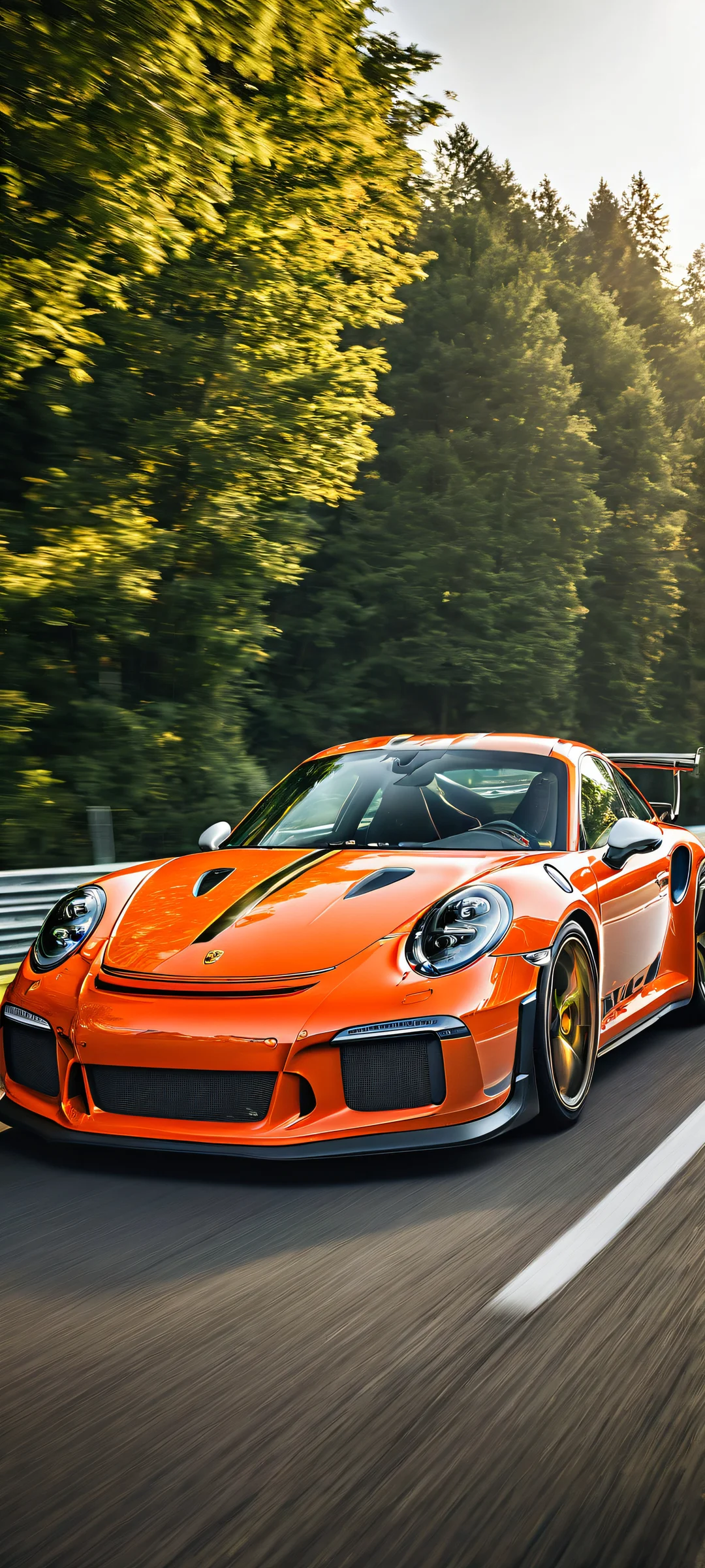 iPhone and Android compatible wallpaper featuring the Porsche GT3 RS on the iconic Monza Circuit.