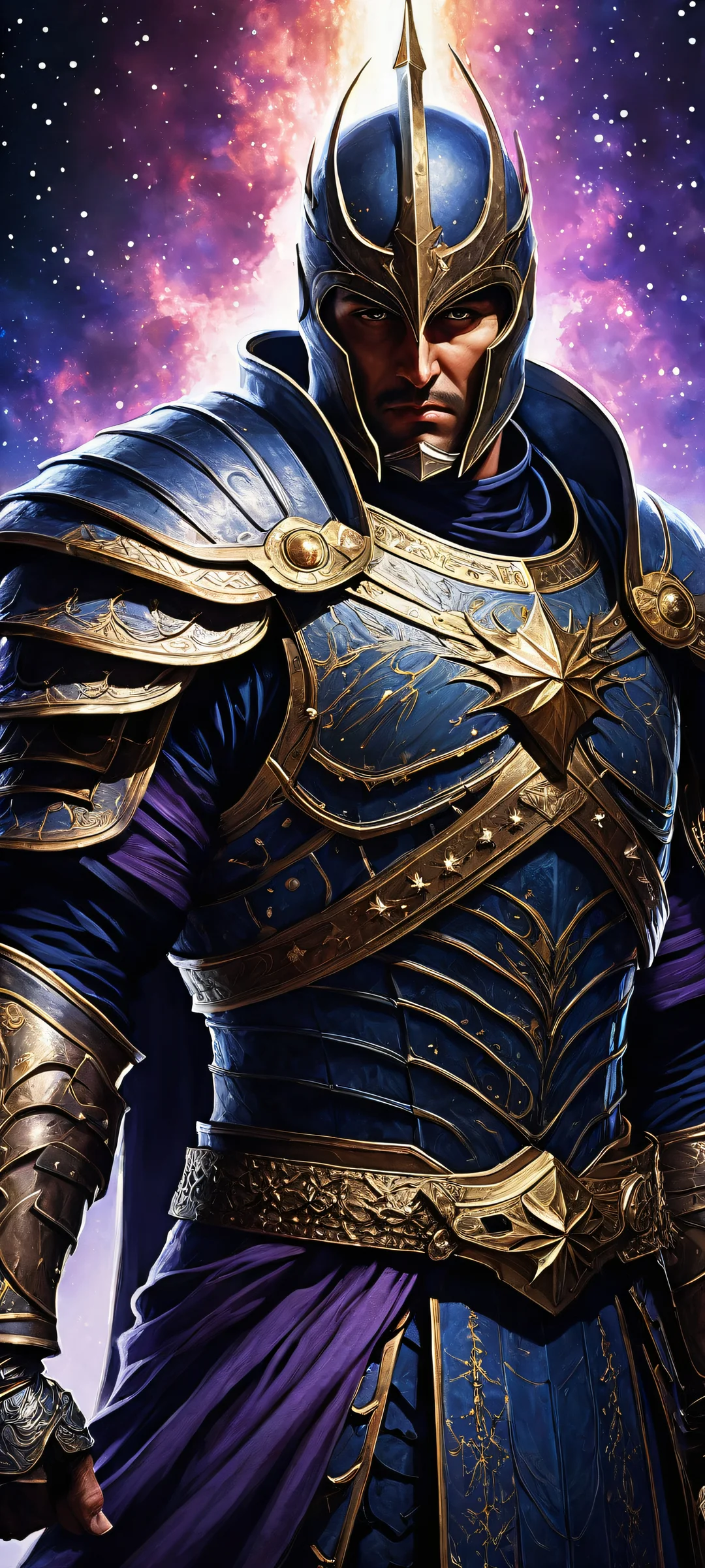 A stunning portrait of Guts from the hit series Berserk, iPhone および Android デバイス向けに完全に最適化. Features intricate micro-details on his sword and armor, with a hint of bloodstains.