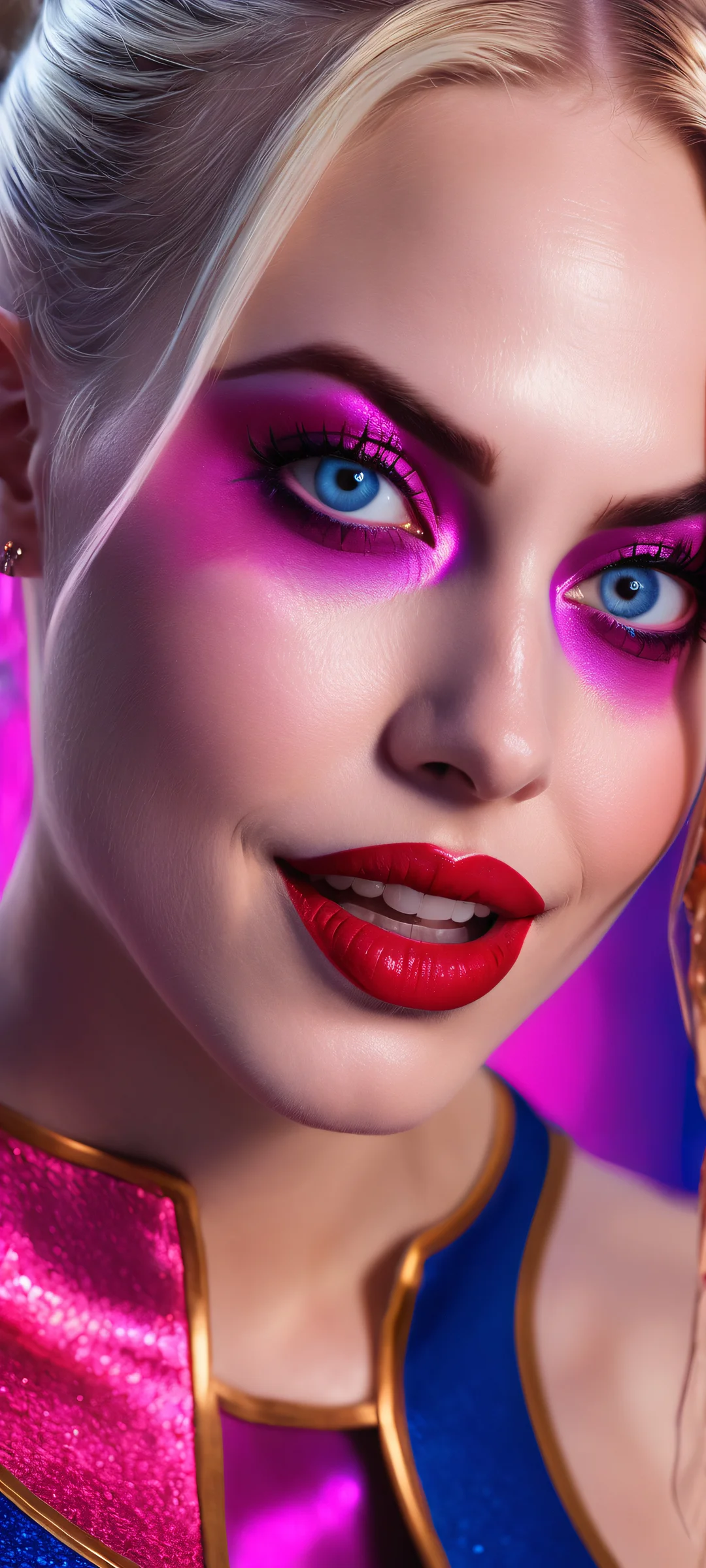 Harley Quinn and Supergirl on a vibrant background for iPhone/Android