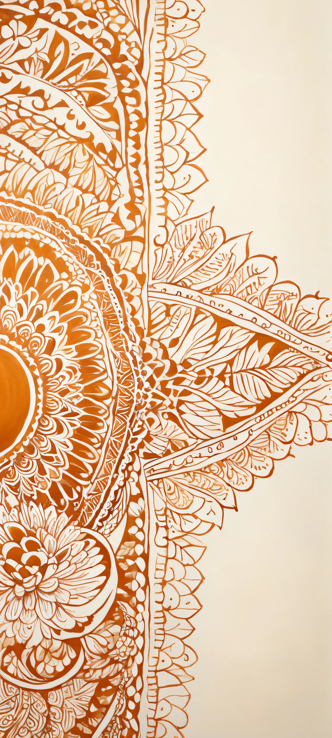 Breathtaking vertical portrait artwork of intricate linework and henna design on iPhone/Android.