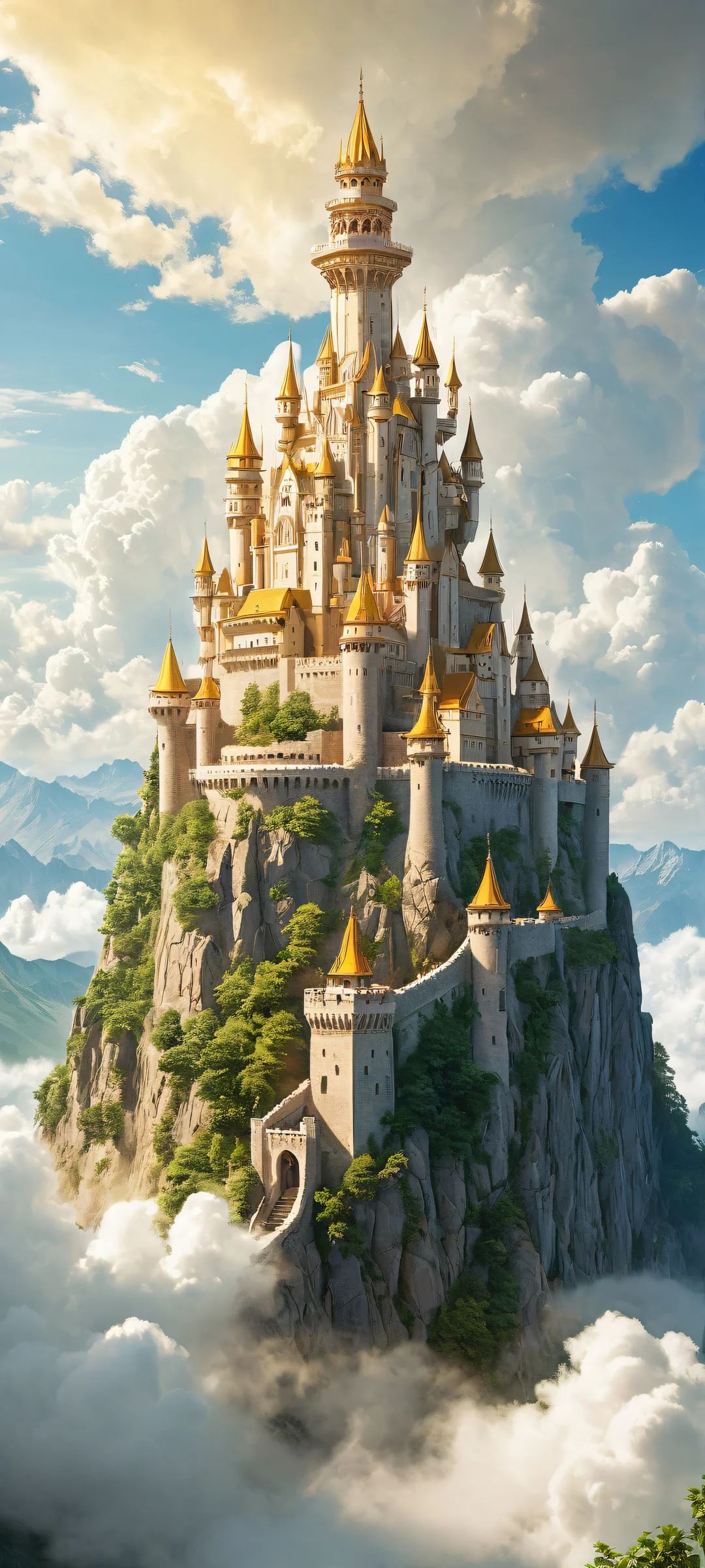 Breathtaking vertical portrait artwork of Highguard's majestic fortress on iPhone/Android.