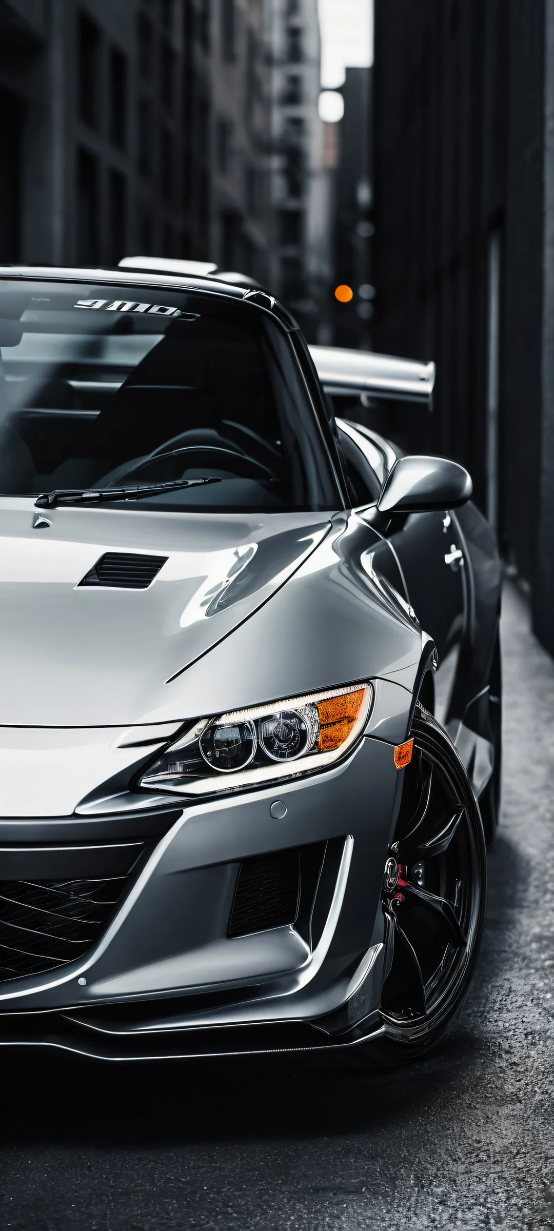 A sleek Honda S2000 on a dark background for iPhone/Android, perfekt für Home-Bildschirme.