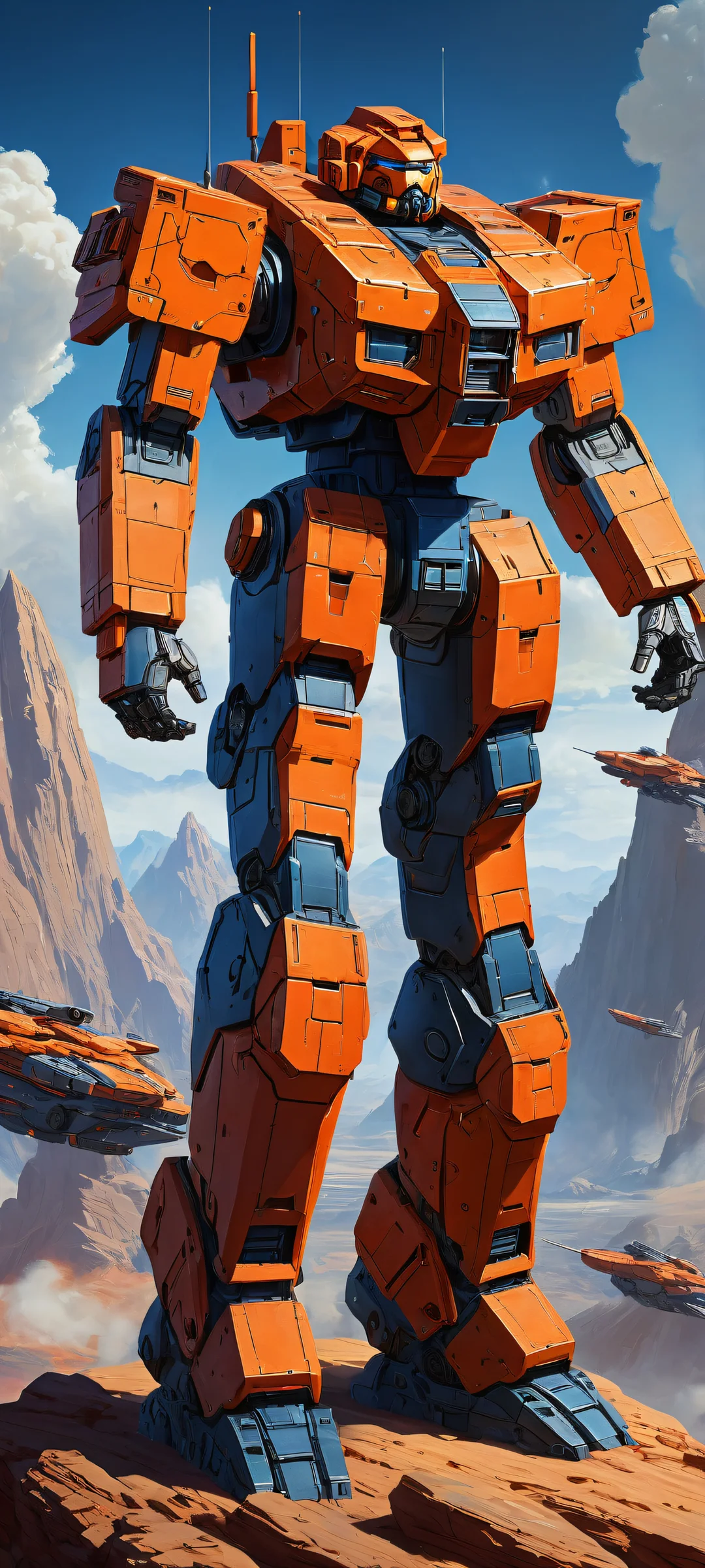 iPhone/Android wallpaper featuring the stunning Hunchback mech artwork with intricate details and ethereal lighting.