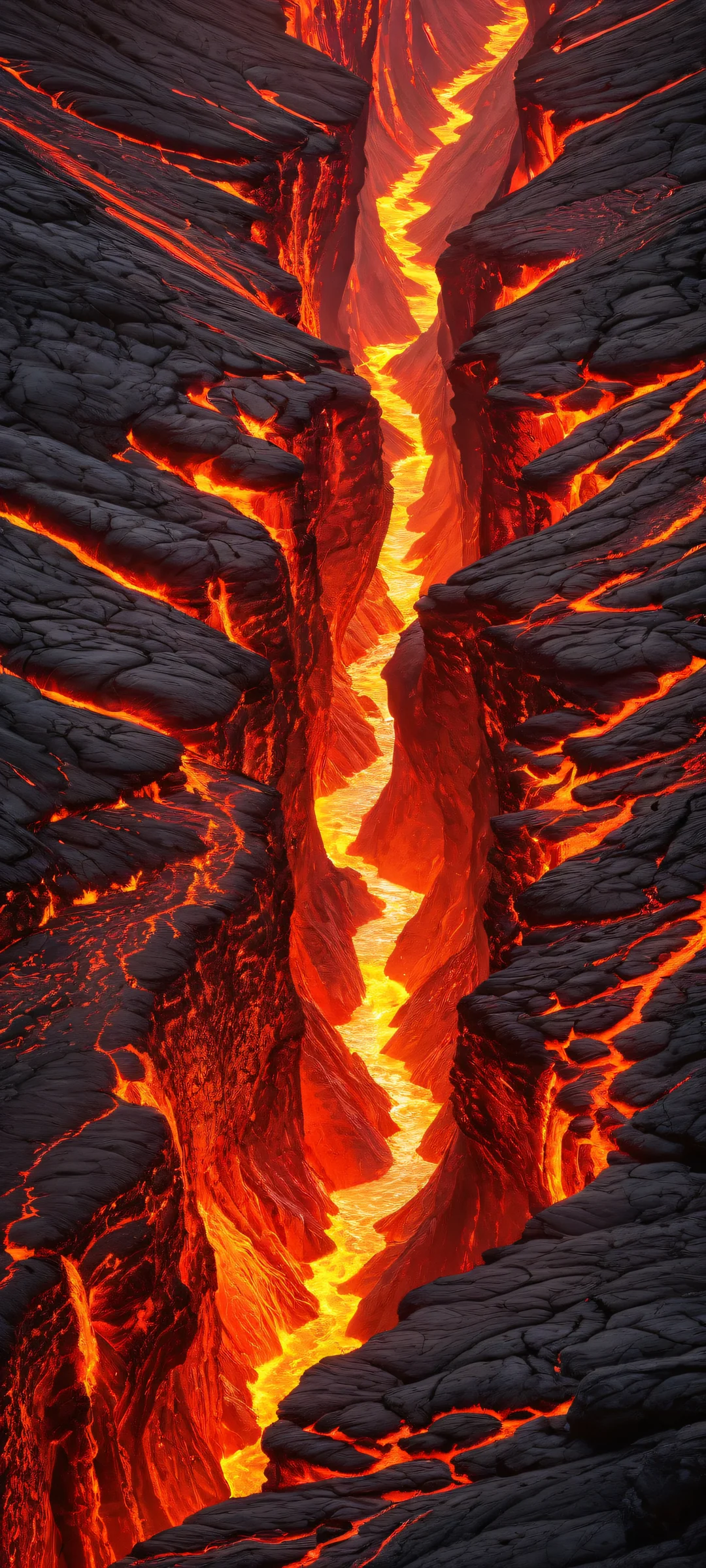 Majestic lava flow on iPhone/Android with stunning details and reflections.