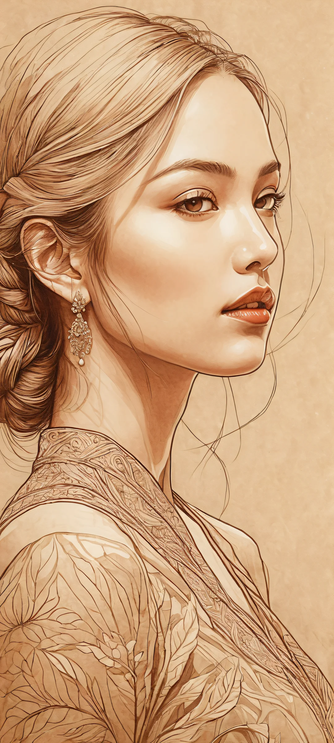 Breathtaking vertical portrait artwork of traditional ink drawings on a pristine white background, iPhone と Android のホーム画面に完全に最適化.