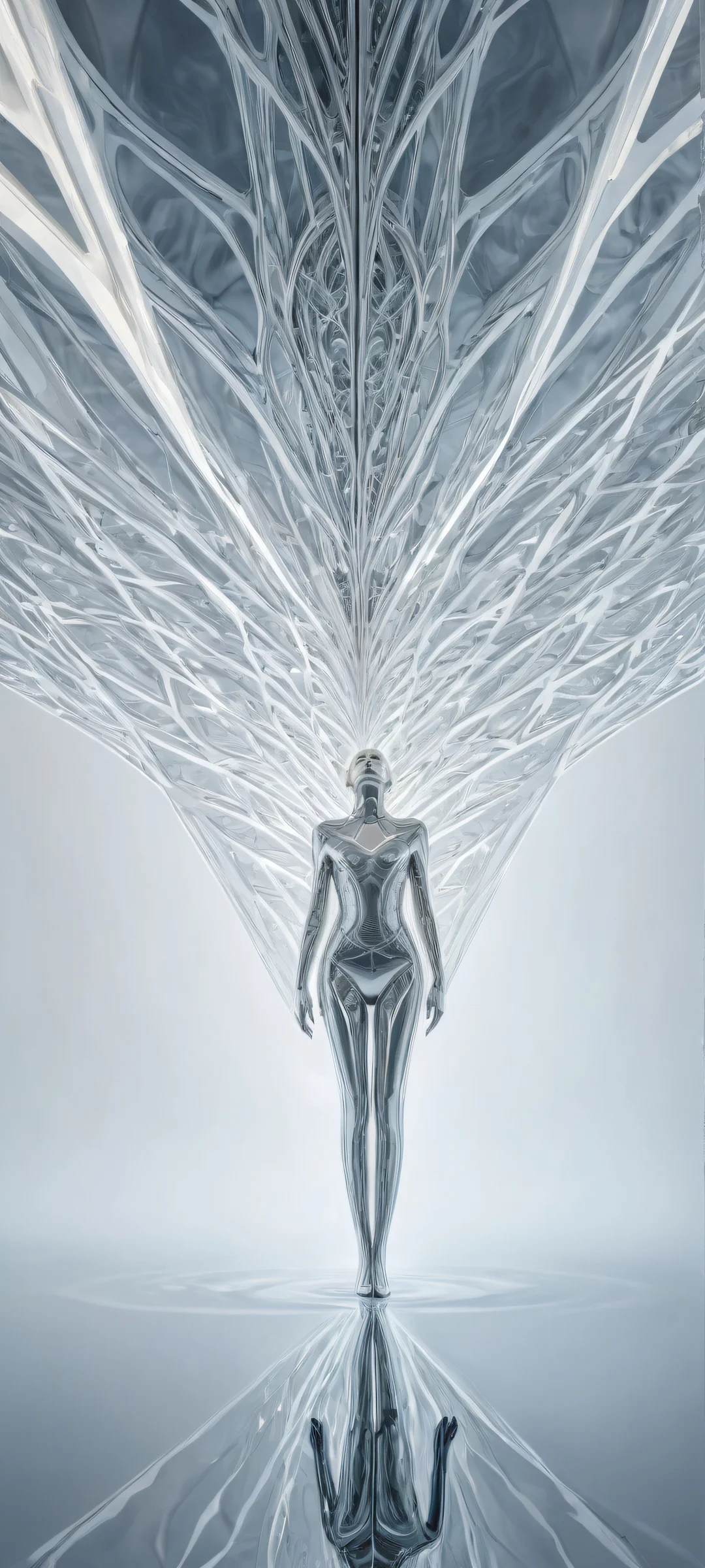 A delicate mechanism on a pure void, perfectly optimized for iPhone/Android home screens with stunning visual impact and pristine clarity.