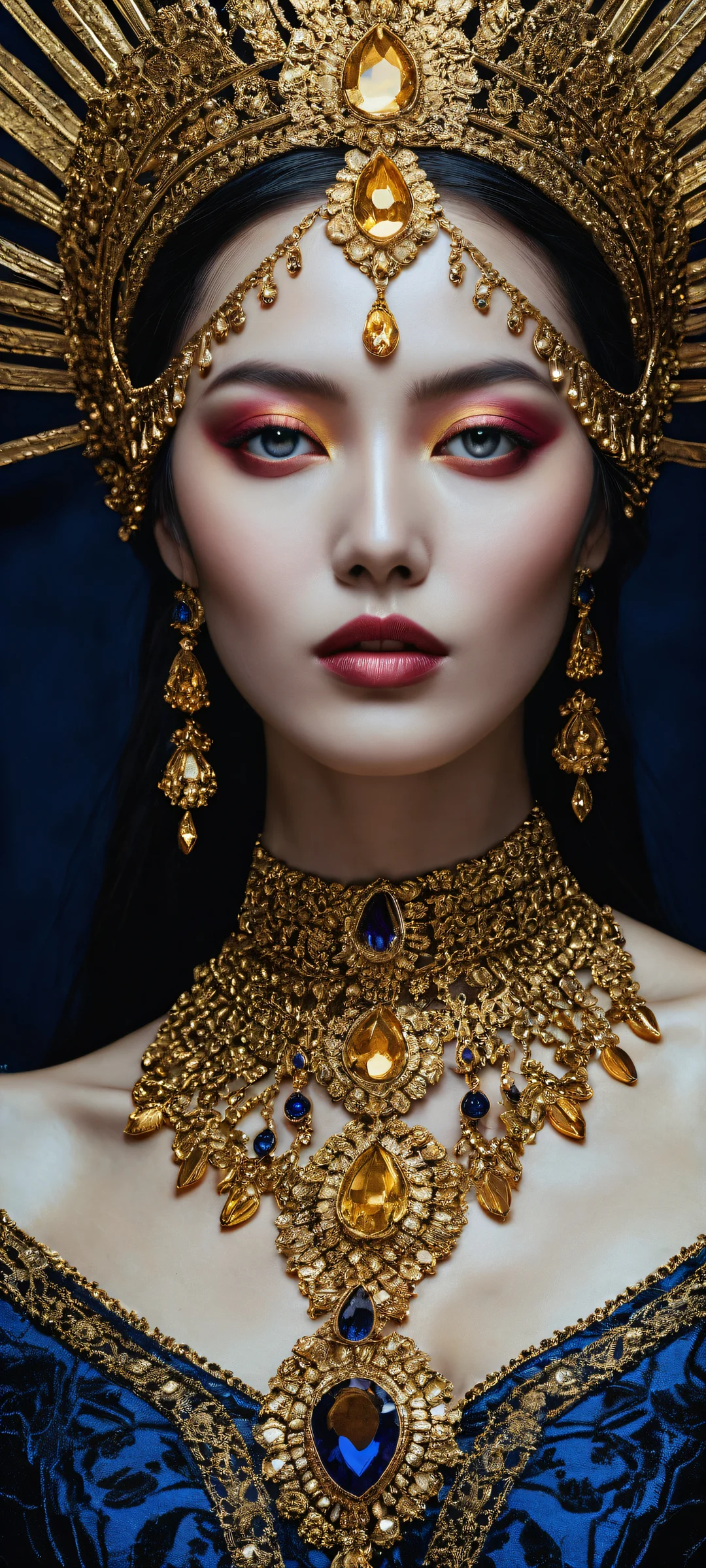 A breathtaking vertical portrait artwork of intricate illustrations on iPhone and Android devices, with perfect contrast and luminescent accents.