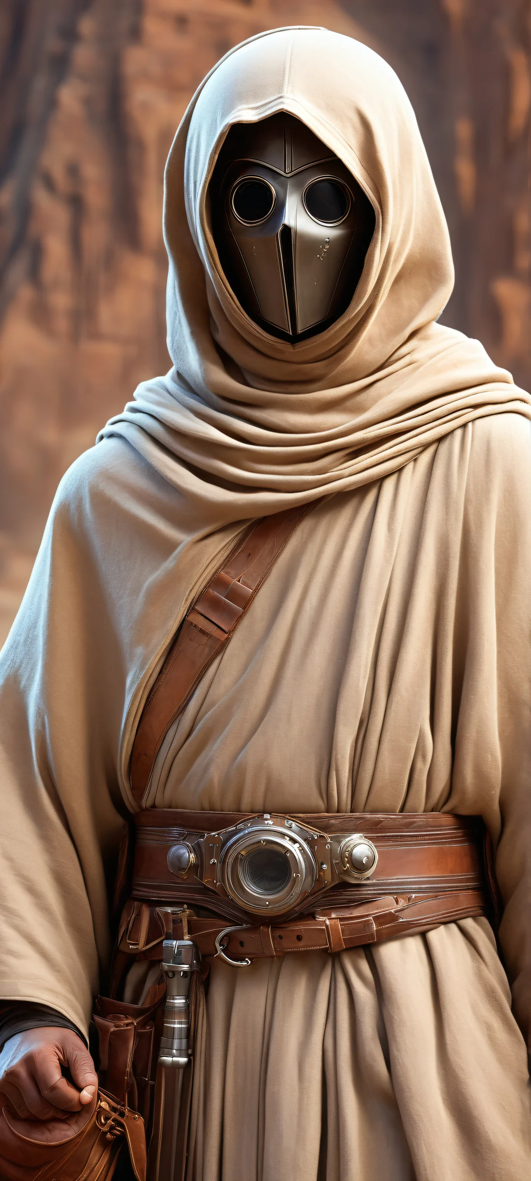 iPhone and Android compatible wallpaper featuring a stunning vertical portrait of the Jawa, with intricate details and reflections.