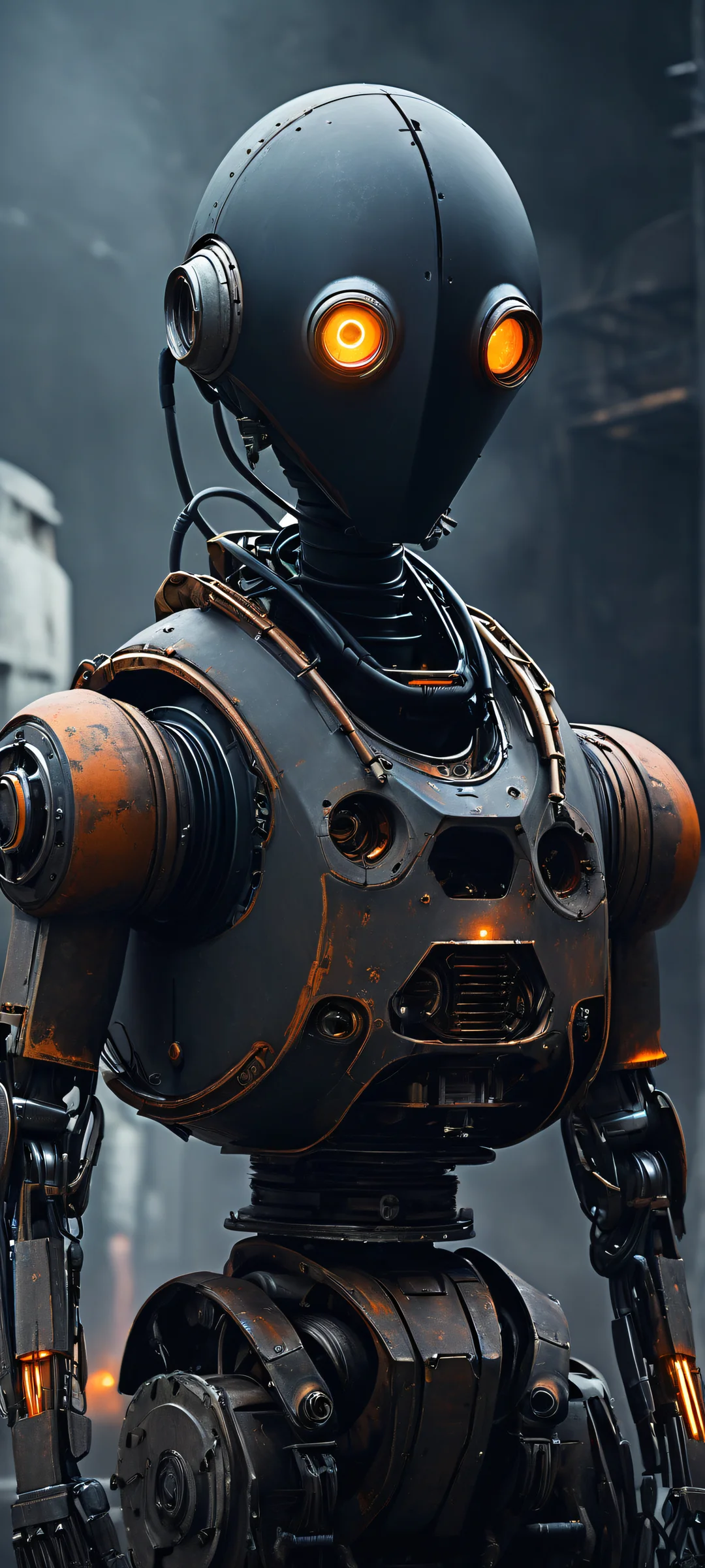 A Jawa robot amidst urban decay on a distant planet - suitable for iPhone/Android home screens.