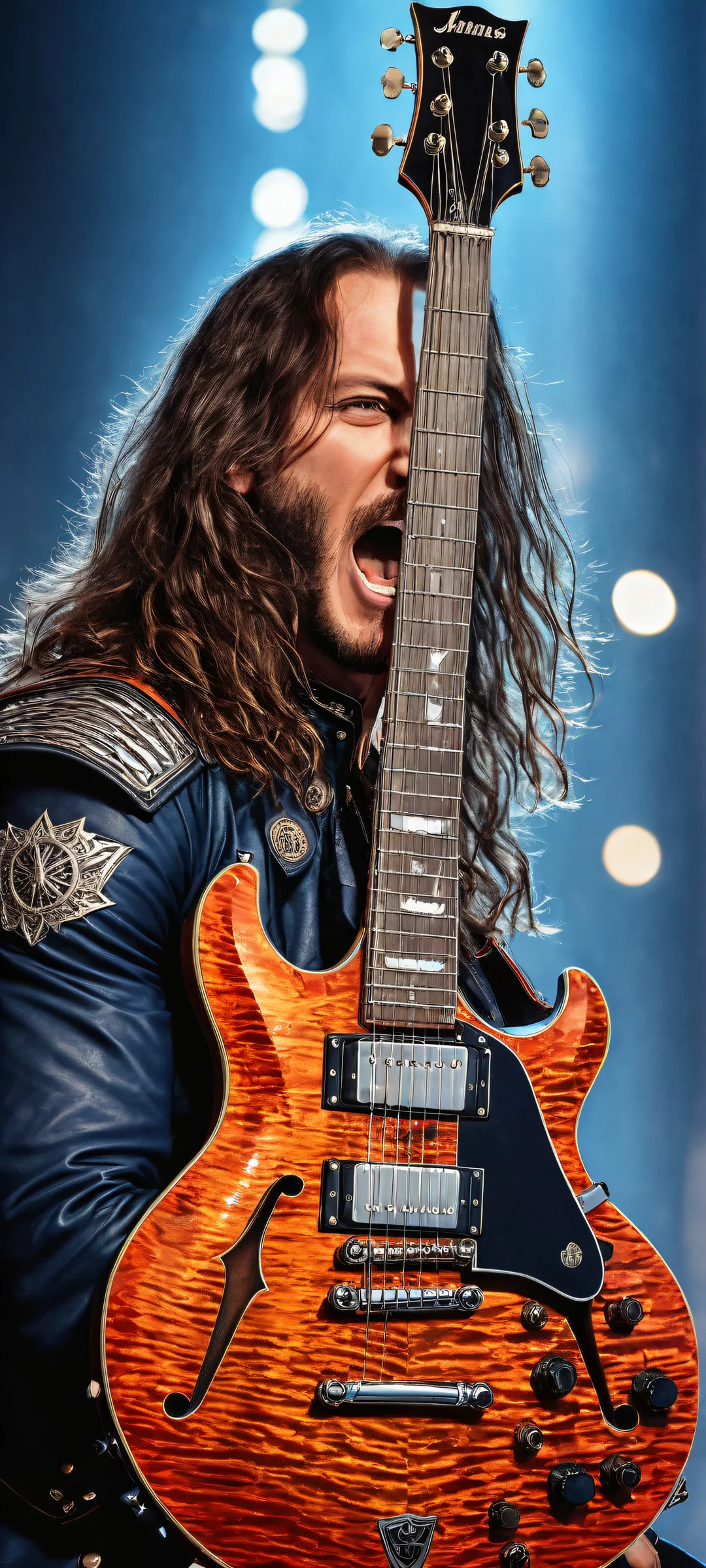 A breathtaking portrait of Johannes Krauser II, Perfectamente optimizado para pantallas de inicio de iPhone y Android..