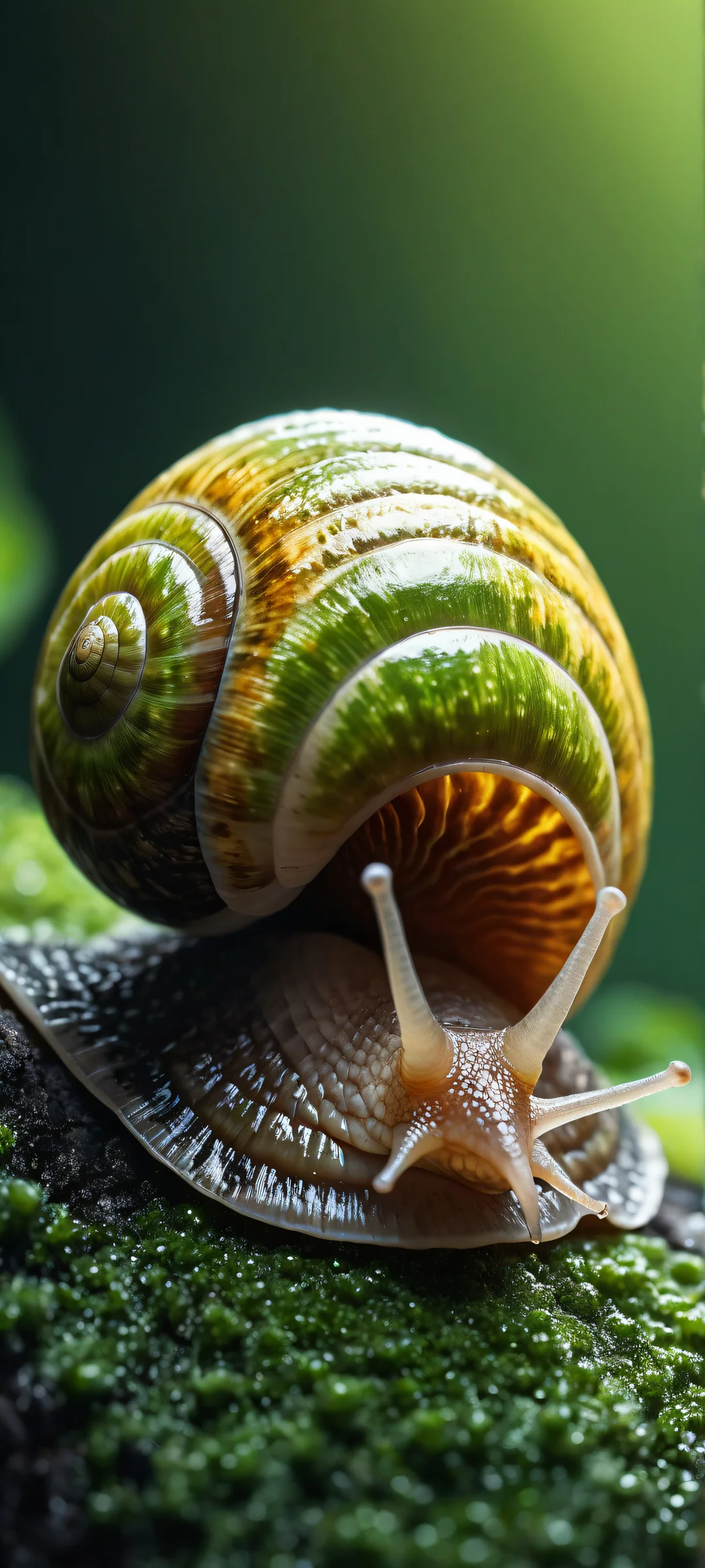 A happy snail with a broad grin on iPhone/Android devices