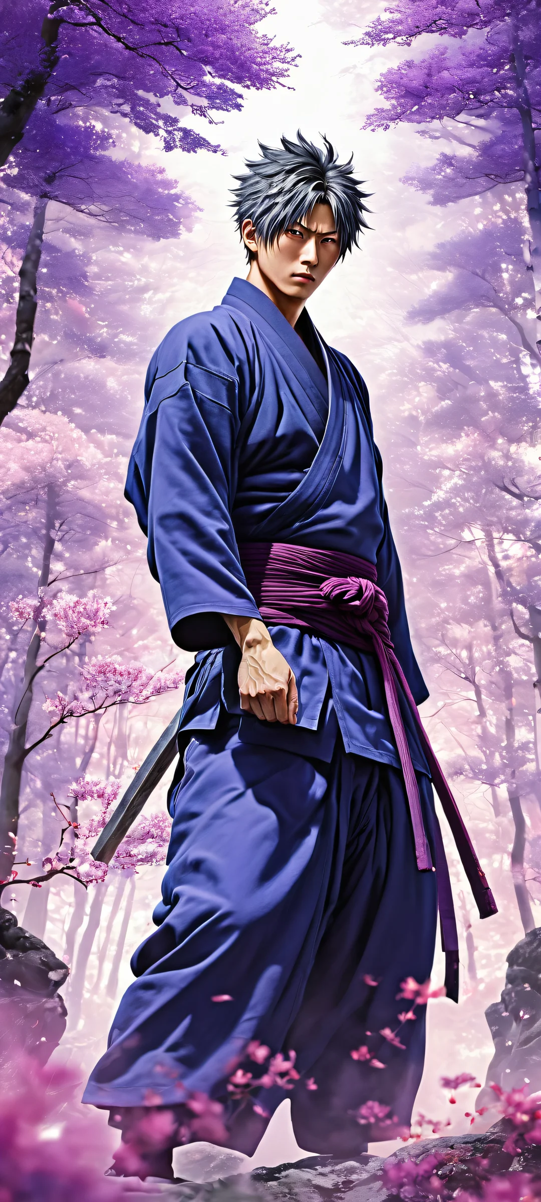 Breathtaking vertical portrait of Yuta Okkotsu surrounded by mystical aura and Jujutsu Kaisen Domain Expansion spells, parfaitement optimisé pour les écrans d'accueil iPhone et Android.