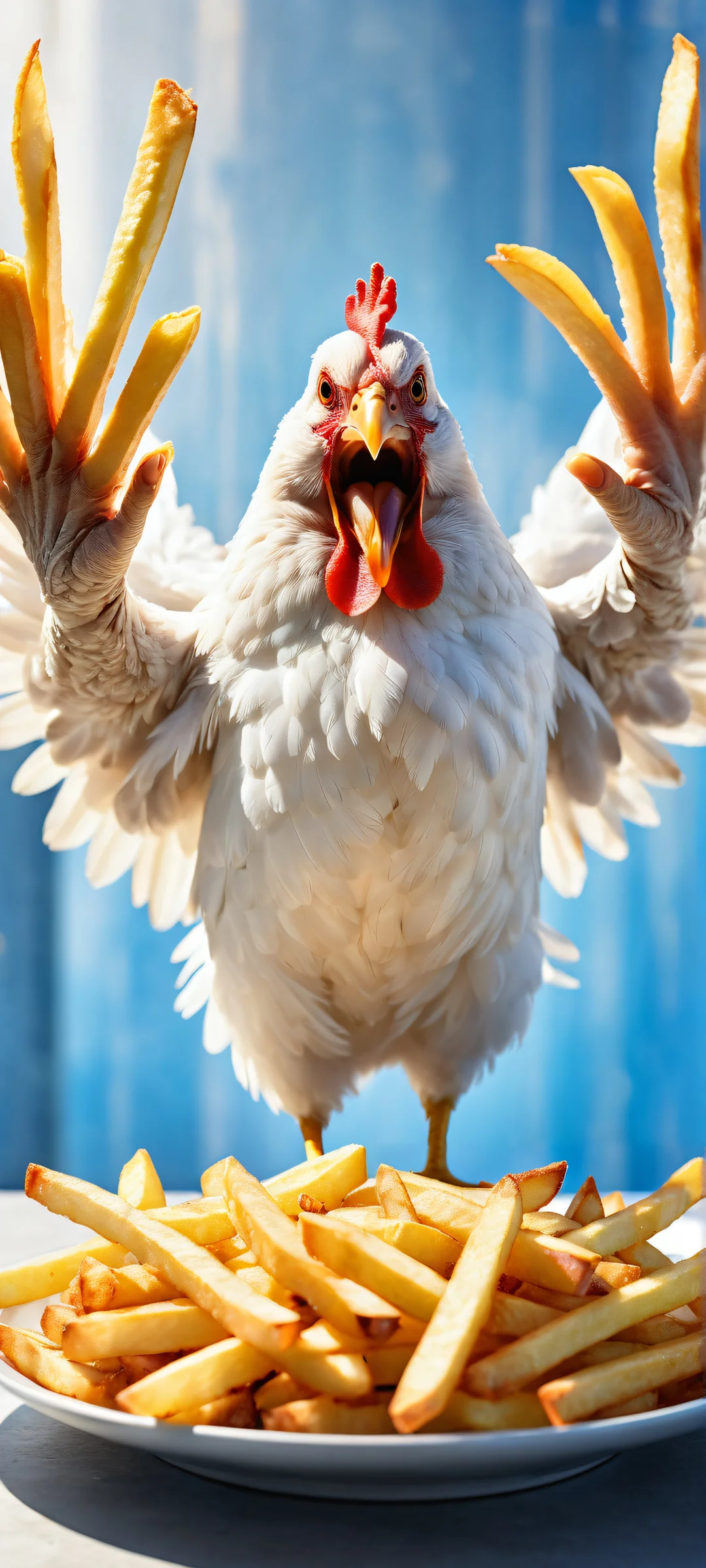 Mighty individual unleashing powerful energy beam on iPhone/Android screen