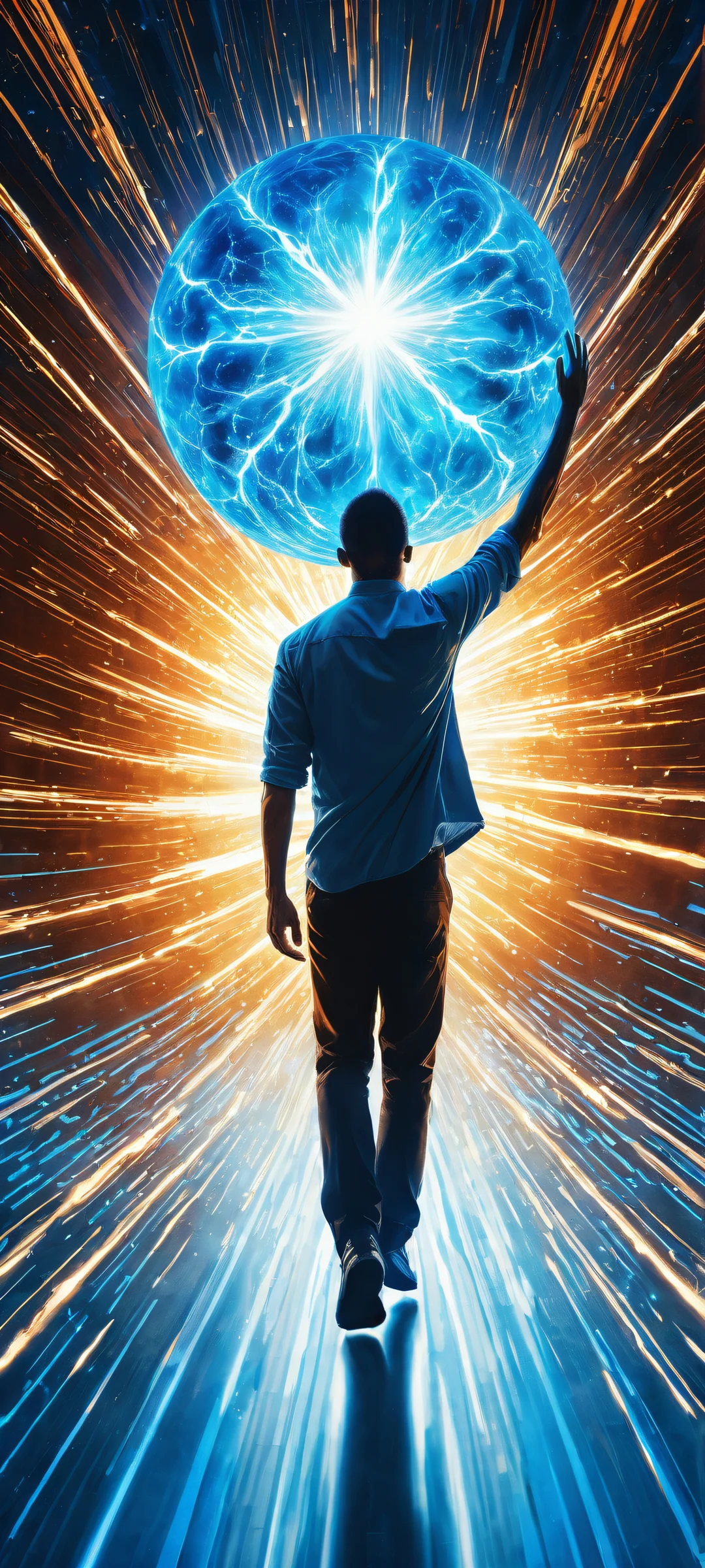A man screams 'kamehamehaaaaaaa' as a blue energy ball and beam appear before him, perfect for iPhone and Android home screens.