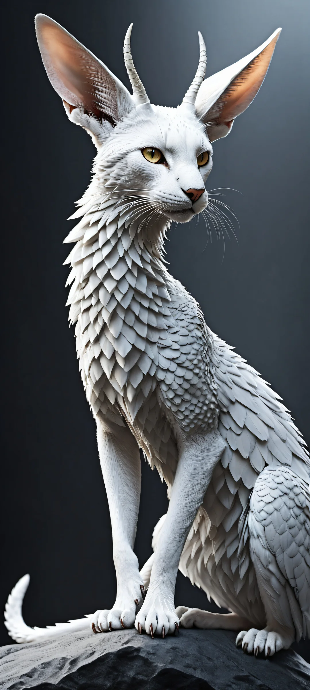 A majestic Kirichi stands proudly on a pure void background, perfectly optimized for iPhone and Android home screens.