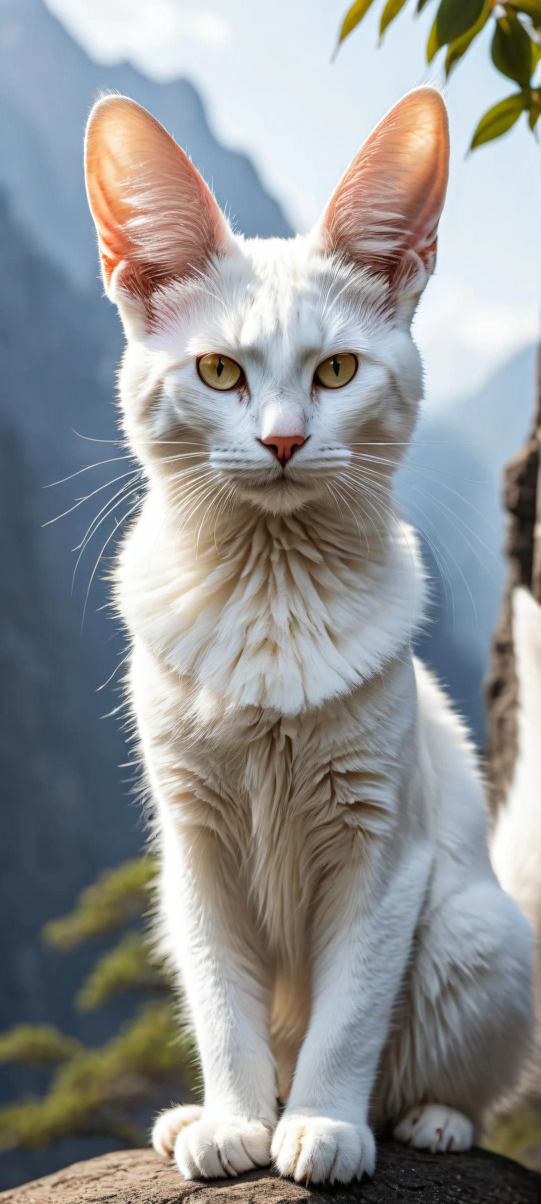 A majestic Kirichi with adorable animal ears and tail, perfectly optimized for iPhone/Android home screens.