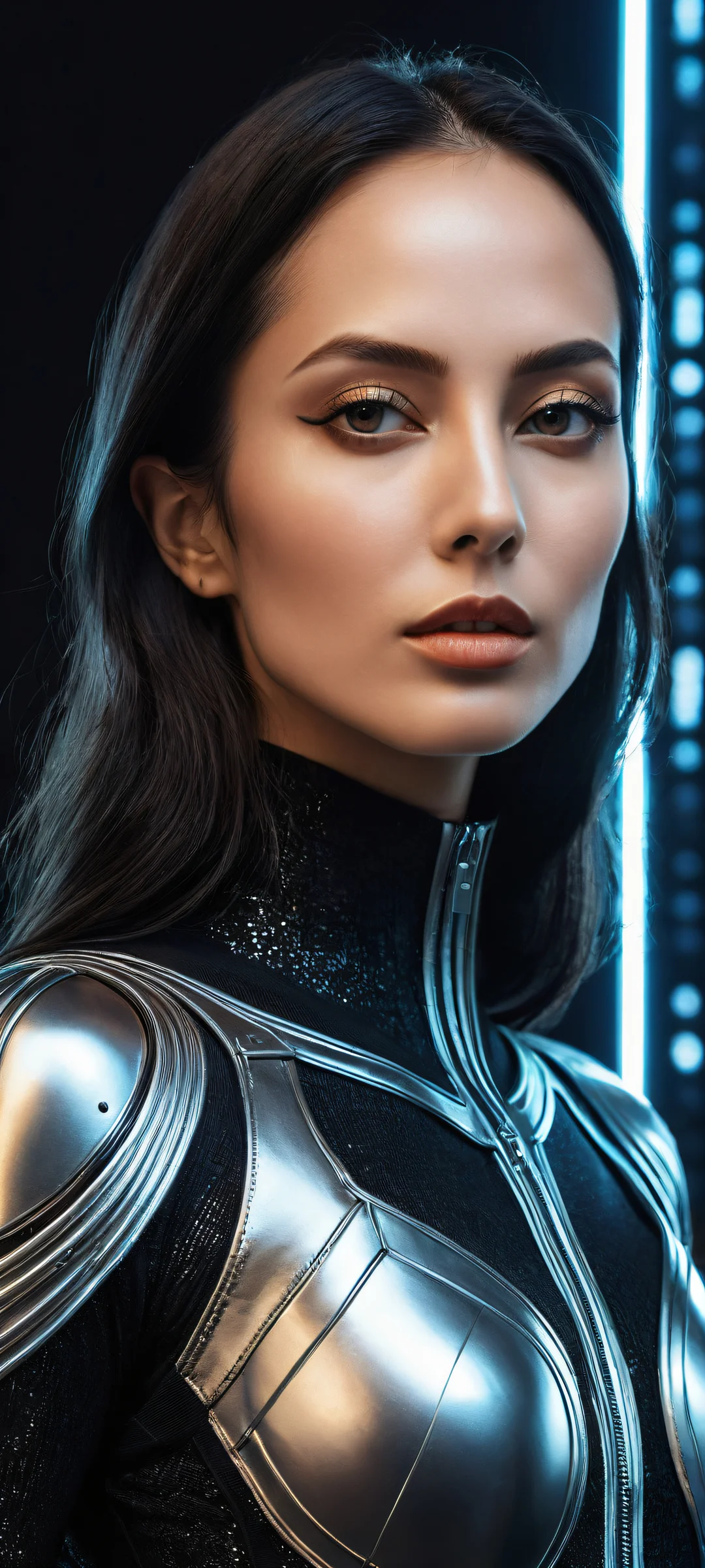 Krystal's Cosmic Portrait Aesthetic Phone Wallpaperparfaitement optimisé pour les écrans d'accueil iPhone/Android Breathtaking portrait of Krystal in her space suit against a pure void, perfectly optimized for iPhone/Android home screens.