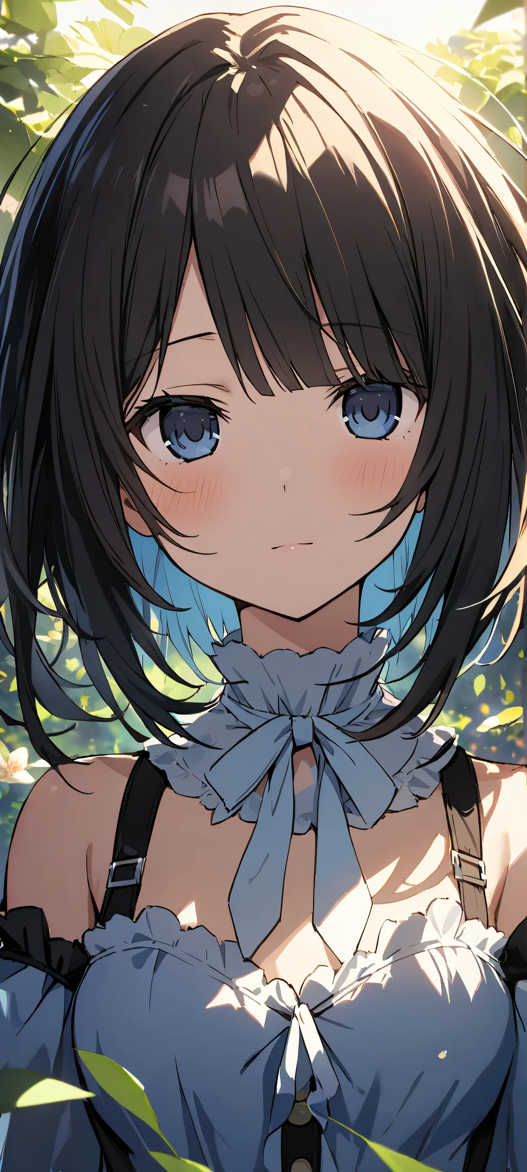 Anime girl Kurumi Tokisaki looking directly at the viewer on a clean and empty background, perfectly optimized for iPhone/Android home screens.