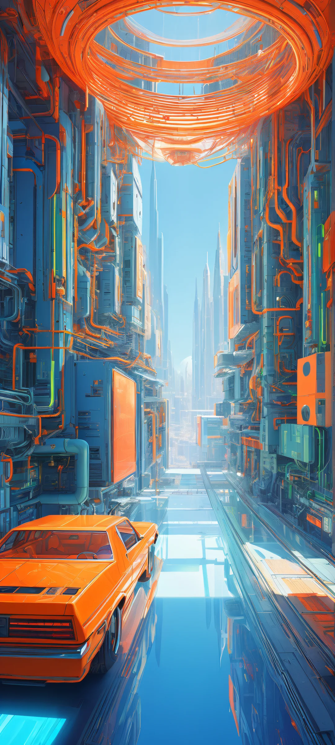 A stunning portrait of Lain Iwakura surrounded by retro computers and anime-inspired interfaces, iPhone と Android のホーム画面に完全に最適化.