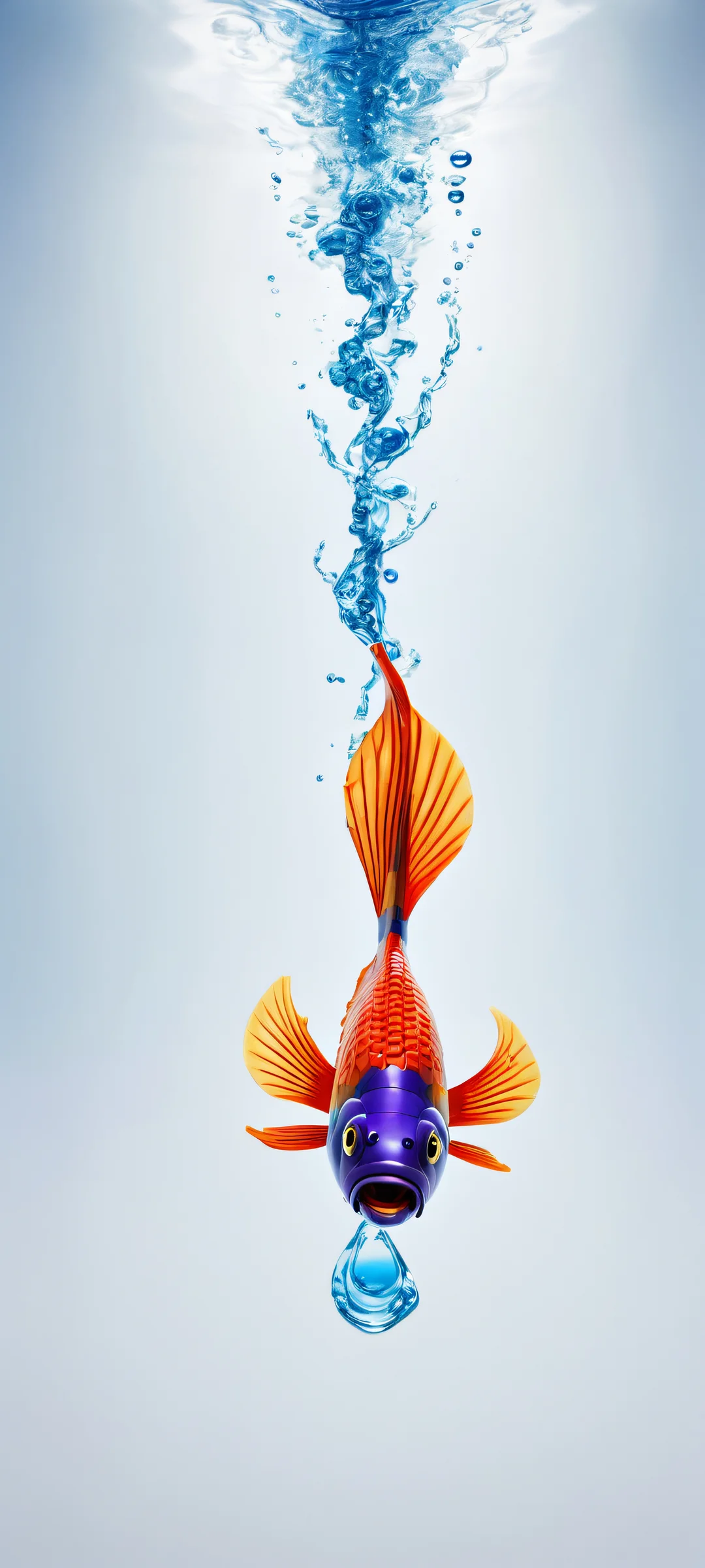 A LEGO fish smokes a cigarette in the eternal void - Perfectly optimized for iPhone and Android home screens.