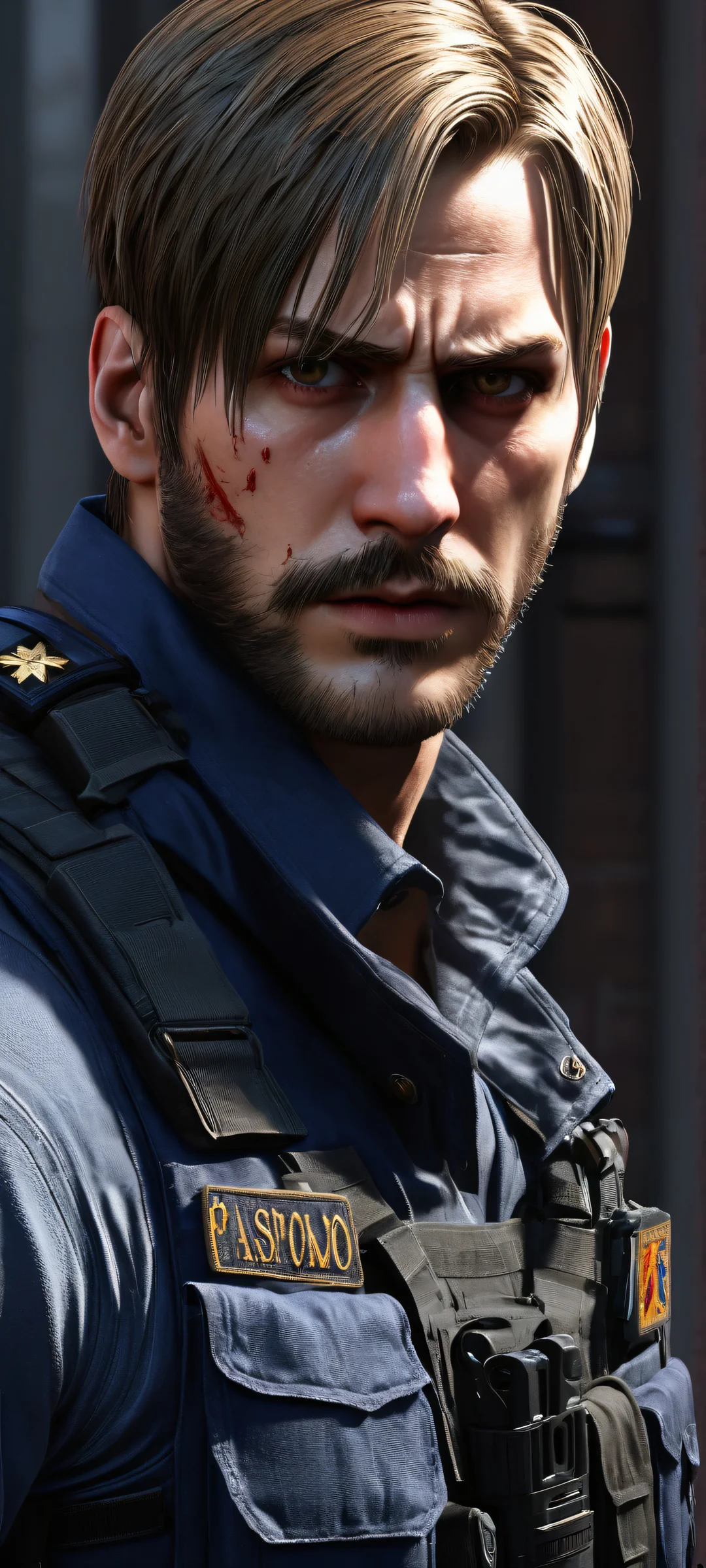 iPhone/Android wallpapers featuring Leon Kennedy from Resident Evil, with intricate details and ethereal lighting.