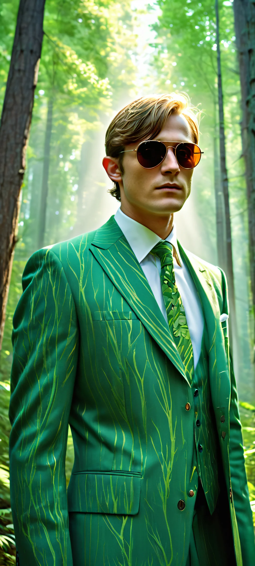 iPhone and Android users will love this breathtaking vertical portrait of Link from The Legend of Zelda series, surrounded by Skull Kids and lush forest foliage.