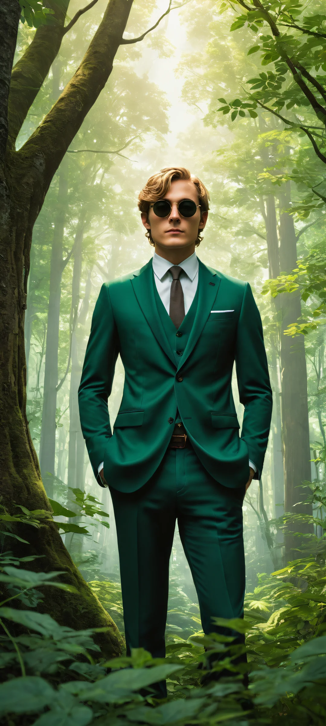 A breathtaking portrait of Link surrounded by Skull Kids, 広大な純粋な虚空を背景に, with intricate micro-details and subtle textures. iPhone と Android のホーム画面に完全に最適化.