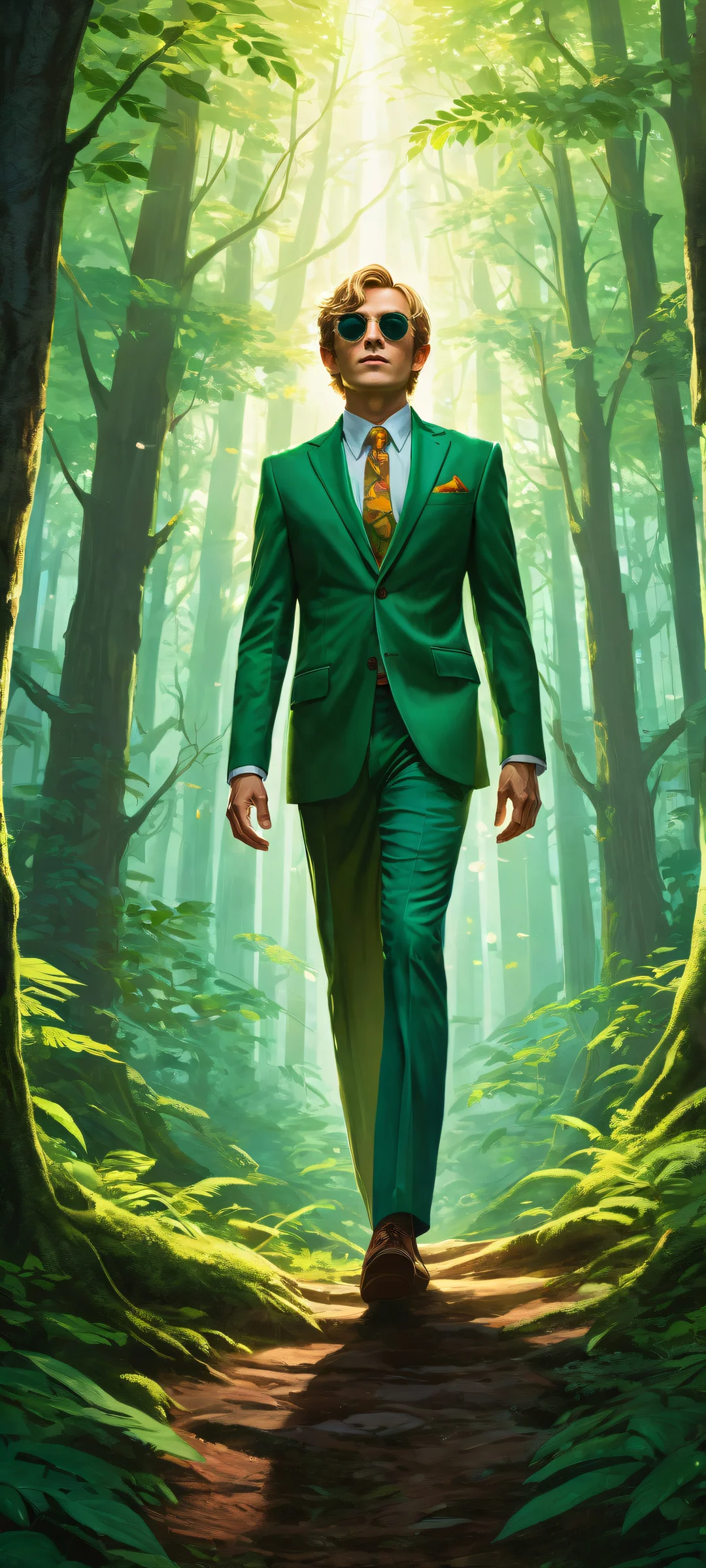 iPhone and Android user, get ready to unlock a magical realm where Link dons sunglasses and pinstripe suit, surrounded by Skull Kids and mystical green light beams.
