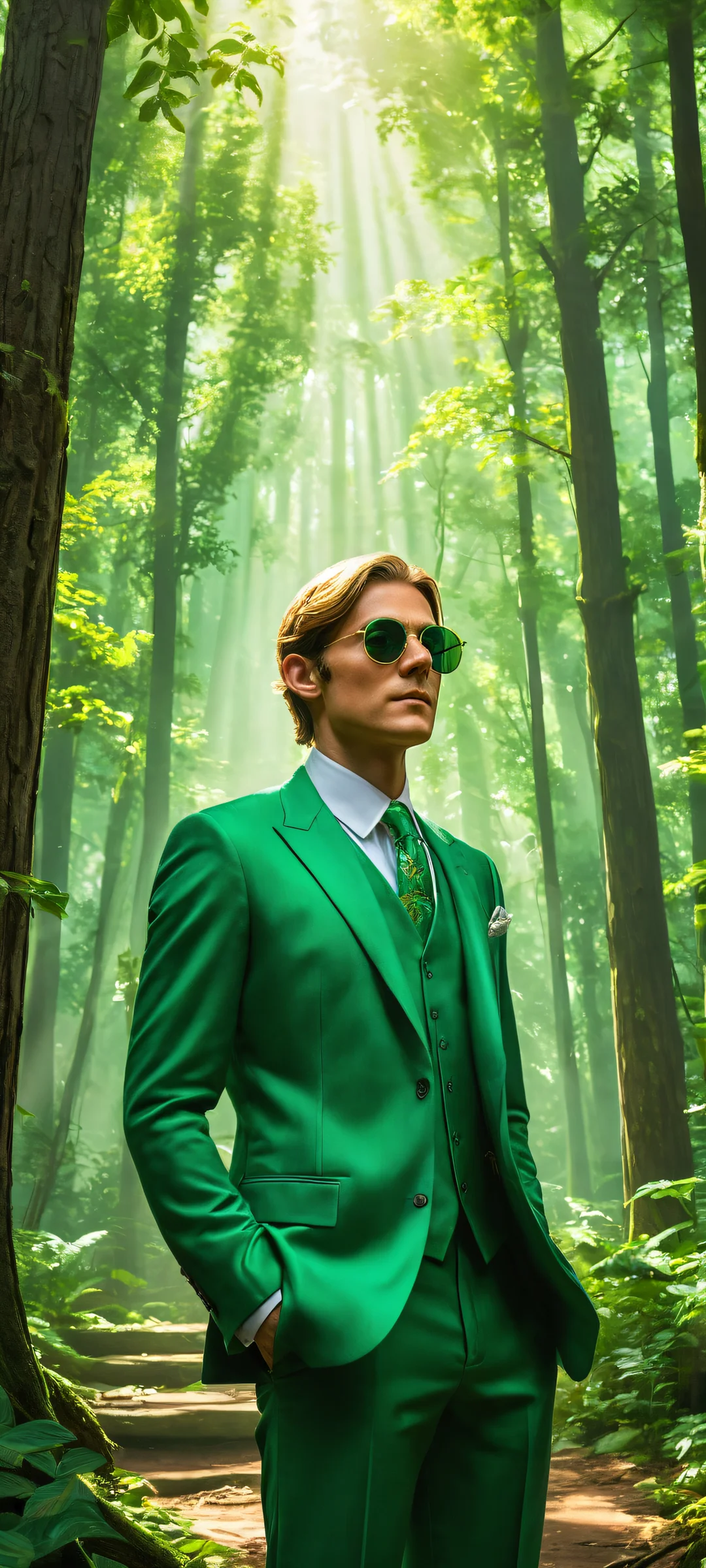 iPhone and Android device wallpapers featuring Link's magical encounter with the Skull Kids in the Lost Woods, showcasing intricate details and ethereal lighting.