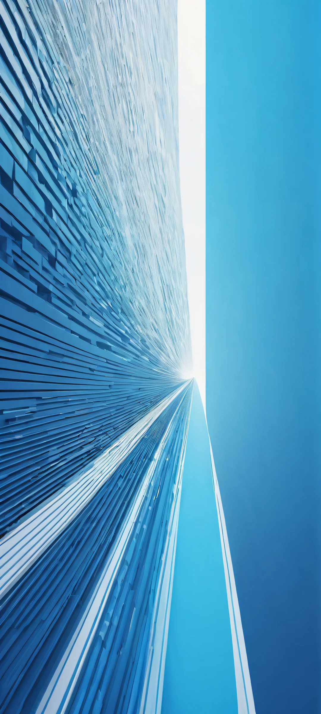 A breathtaking digital artwork of the Linux logo placed in the lower-middle with insane micro-details on a pure blue background for iPhone/Android home screens.