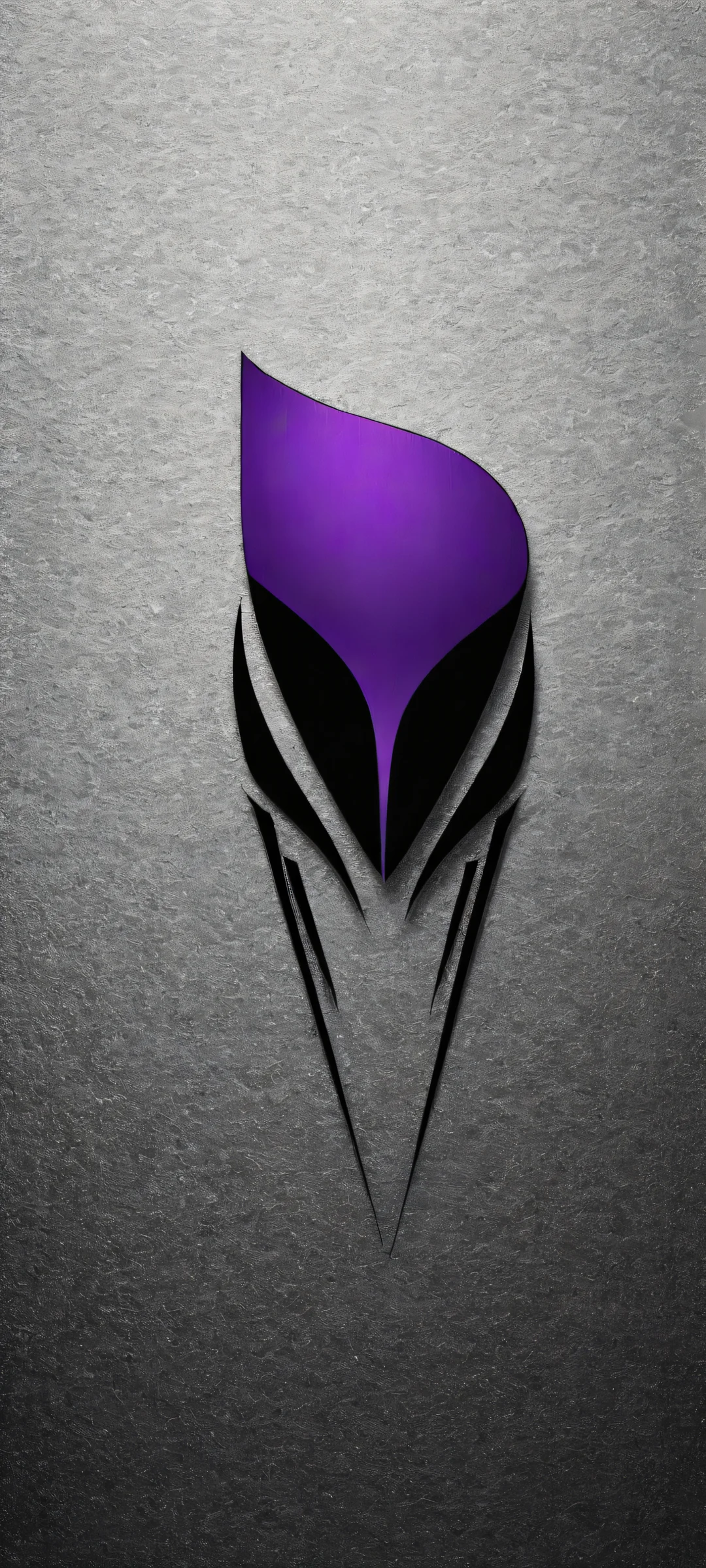 Intricate Linux logo artwork on a deep purple and dark gray background for iPhone/Android
