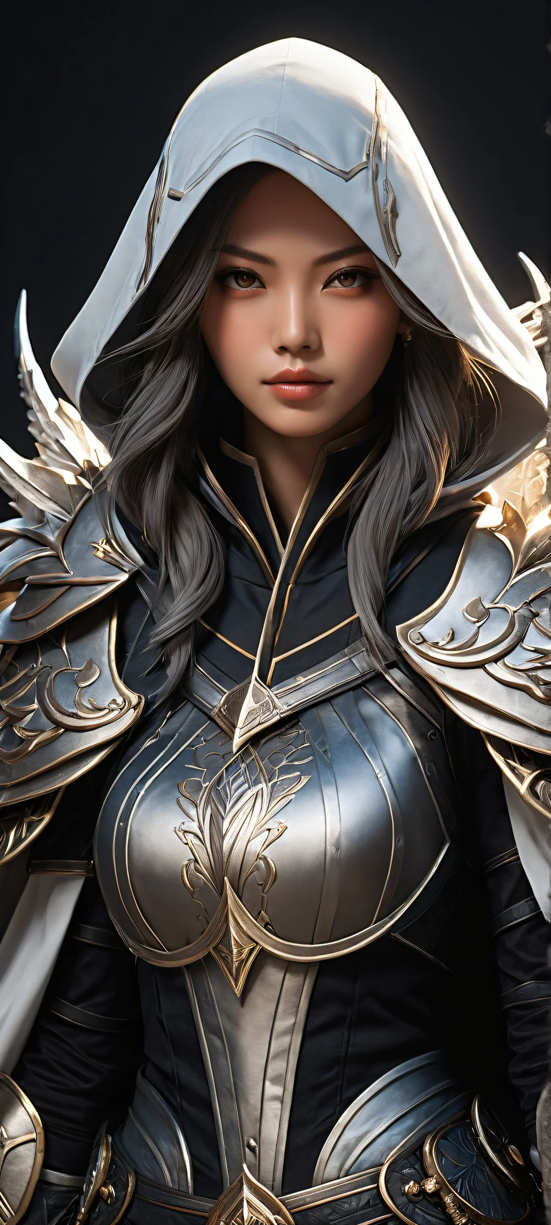 iPhone/Android wallpaper featuring a stunning portrait of a lone adventurer from Genshin Impact, with intricate details and a mysterious background.