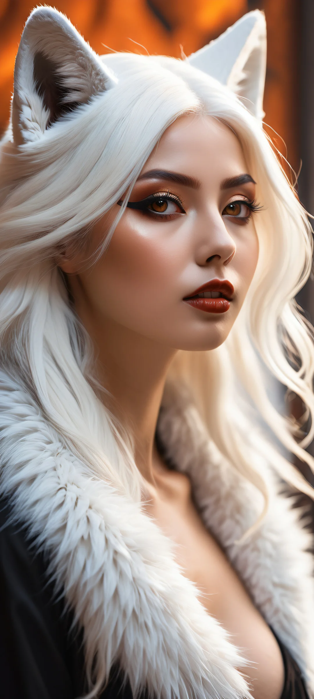 Beautiful digital artwork of Loona in wolf form on iPhone/Android