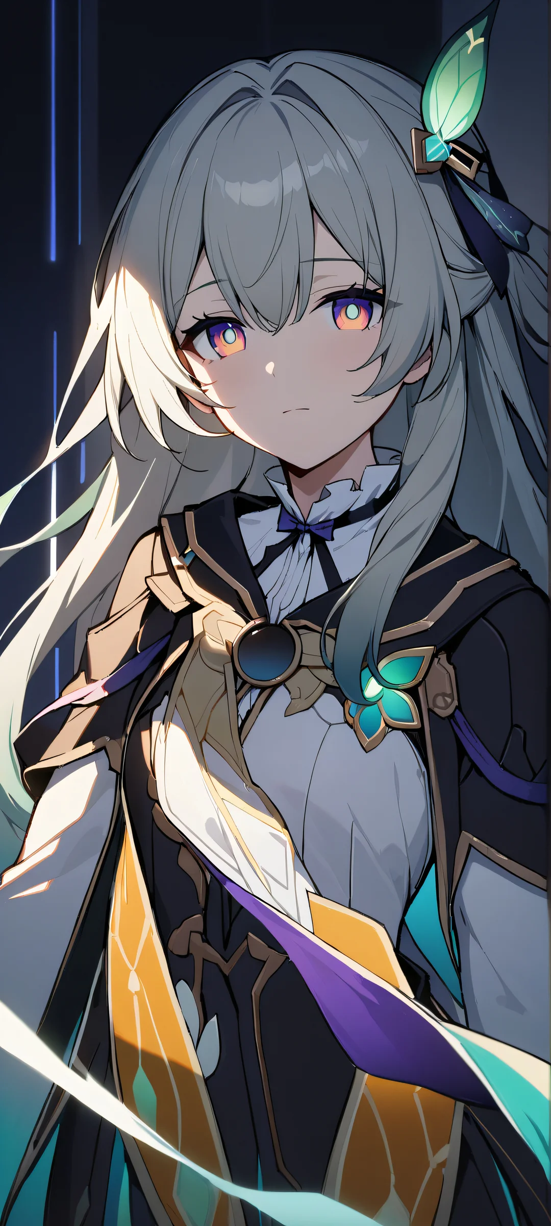 Luminous Encounter 2K QHD Home ScreeniPhone/Androidのホーム画面に完全に最適化 A solo firefly gazing at the viewer against a dark night scene with glowing lights and dramatic shadows, perfectly optimized for iPhone/Android home screens.