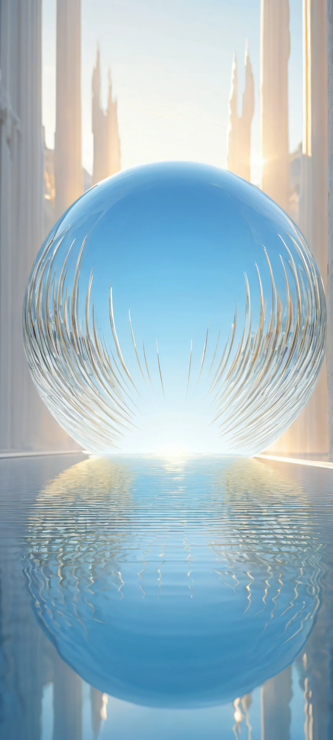 Beautiful Luminous Orb artwork for iPhone/Android featuring stunning visuals and serene void background, perfect for home screens.