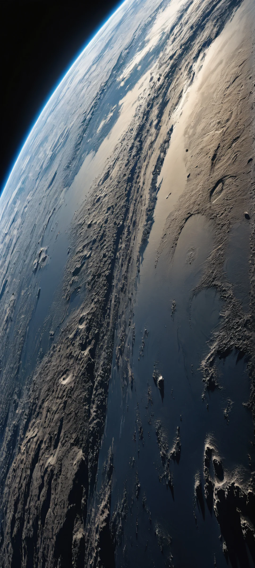 Breathtaking lunar surface artwork on iPhone/Android devices, with intricate details and stunning visual impact.
