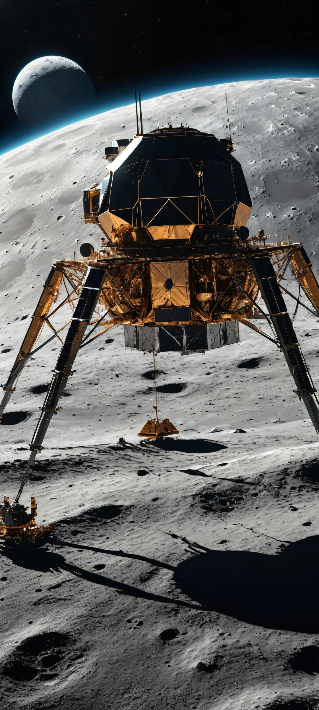 A breathtaking vertical portrait of the Artemis II Moon Lander on iPhone/Android