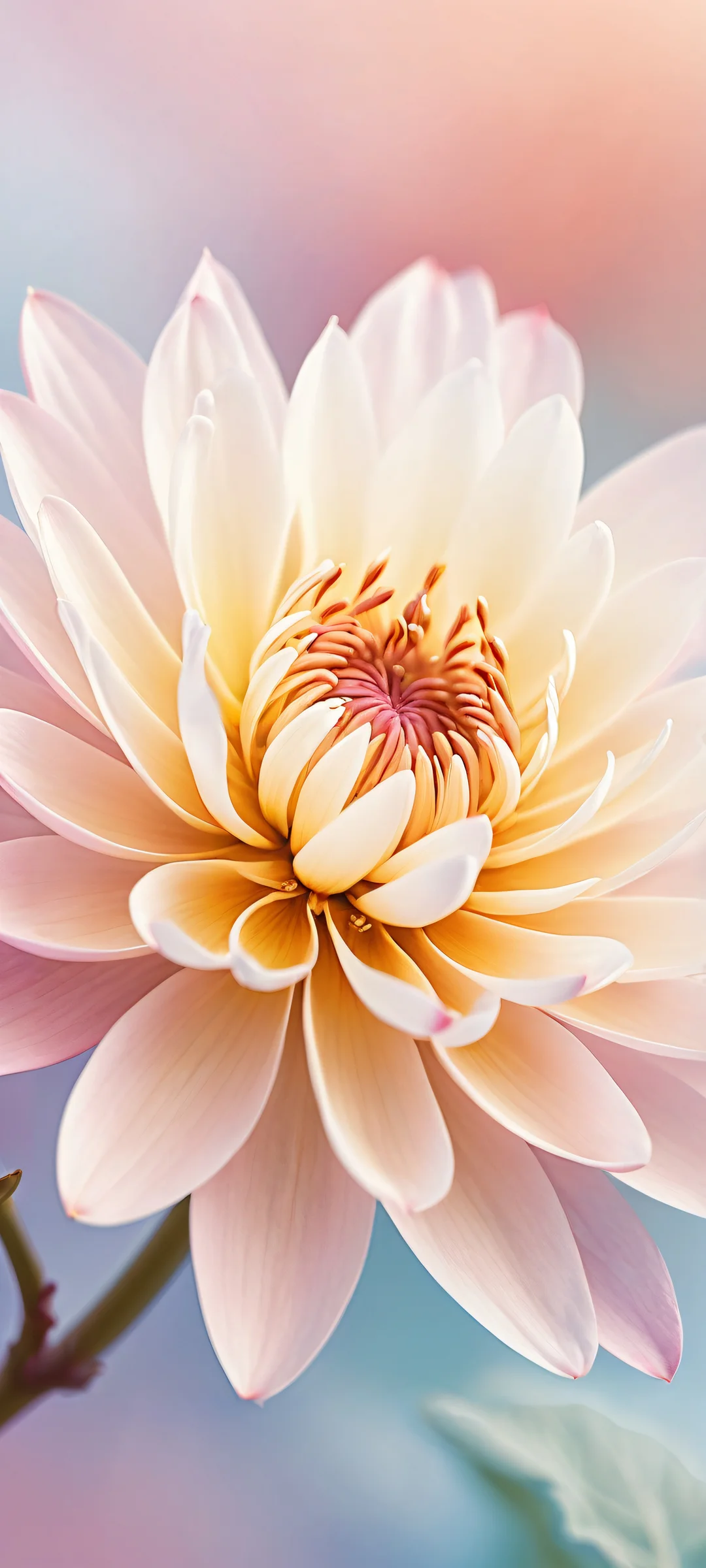 Luxuriant blooms on a serene and calming iPhone/Android home screen, with intricate micro-details and ray traced reflections.