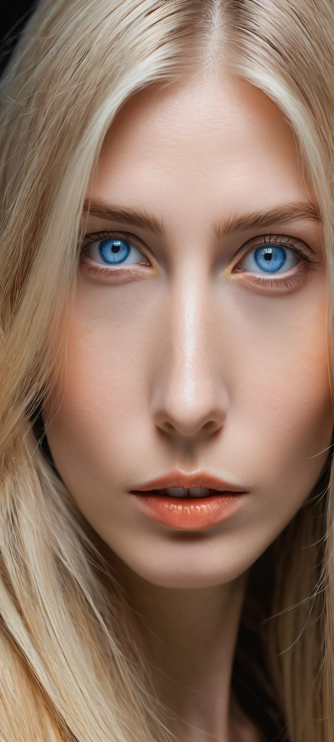 A stunning portrait of M3GAN for iPhone and Android users to admire, with intricate facial features and a captivating gaze.