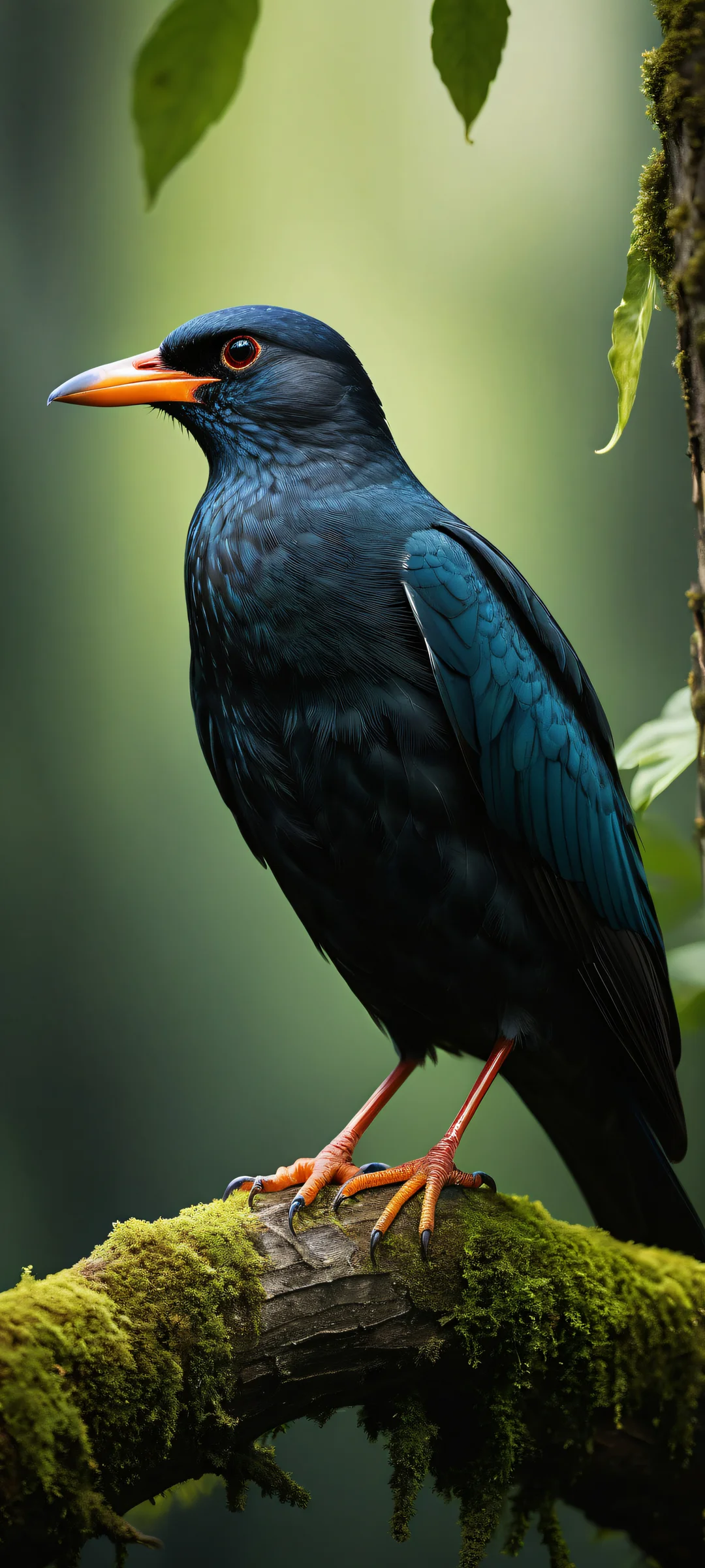 Majestic Birdscape 2K Phone Wallpaper iPhone and Android compatible majestic bird portrait with natural landscape and luminescent accents