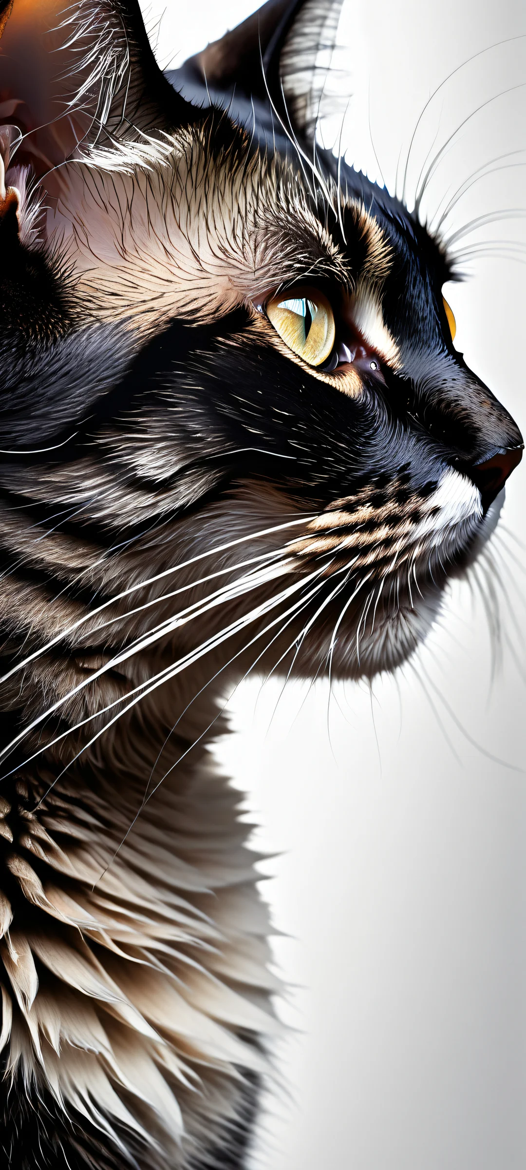 Beautiful digital artwork of a majestic black cat on an iPhone/Android home screen.