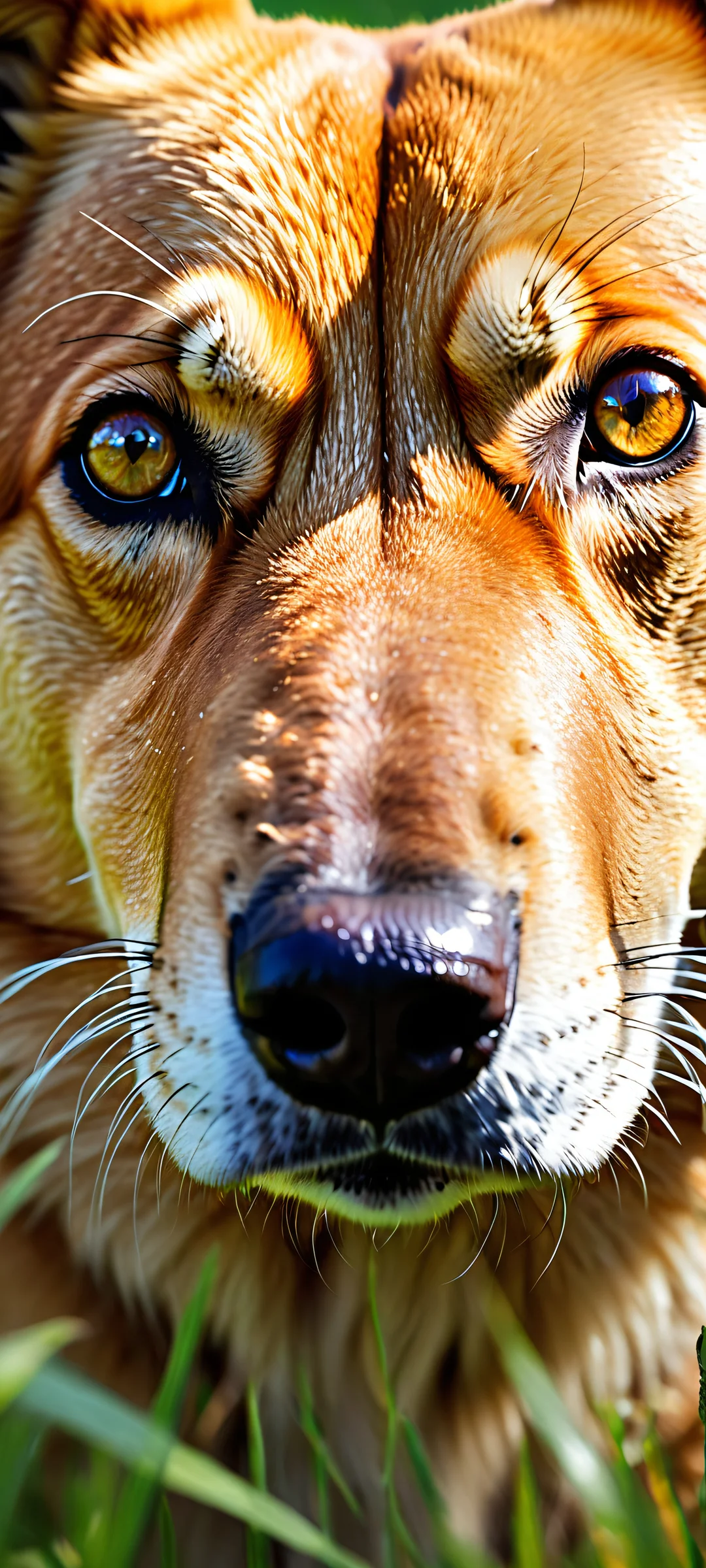 Beautiful portrait of a majestic dog's face on iPhone or Android phone background