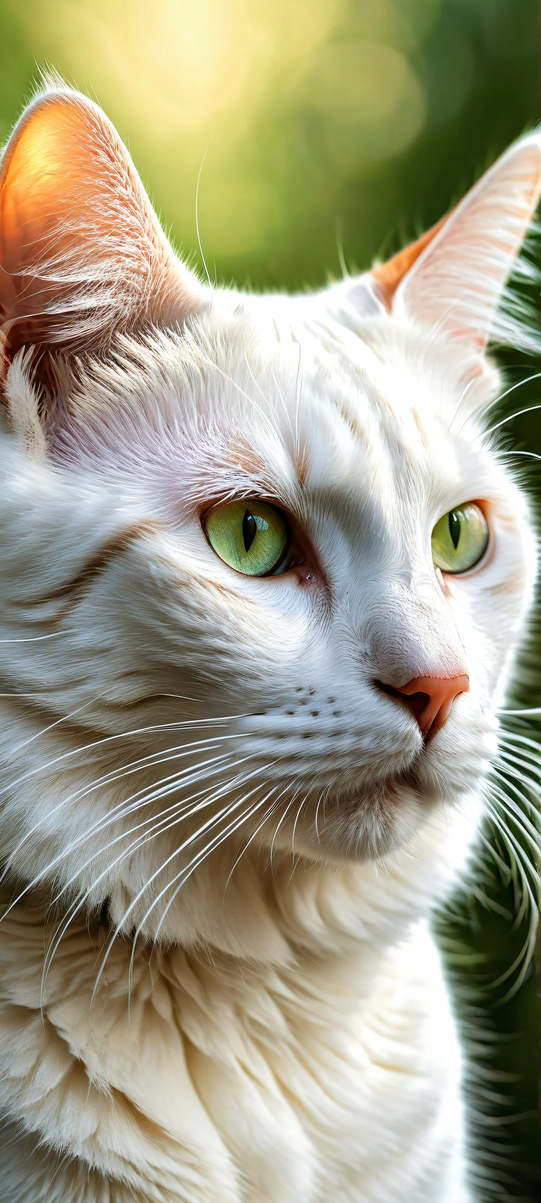 A majestic cat with intricate whiskers and striking eyes, perfectly optimized for iPhone and Android home screens.