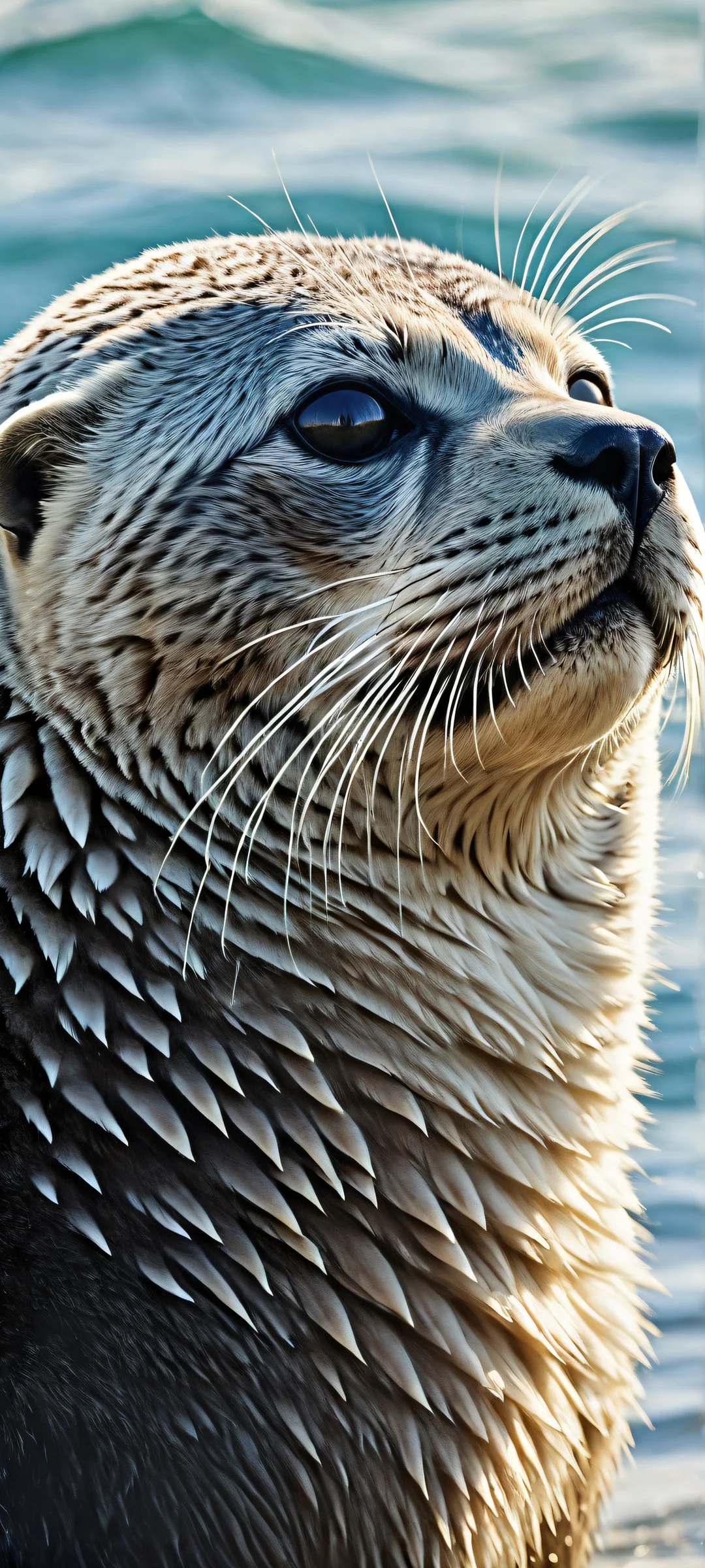 A majestic male feral seal against a pristine background, perfectly optimized for iPhone and Android home screens.