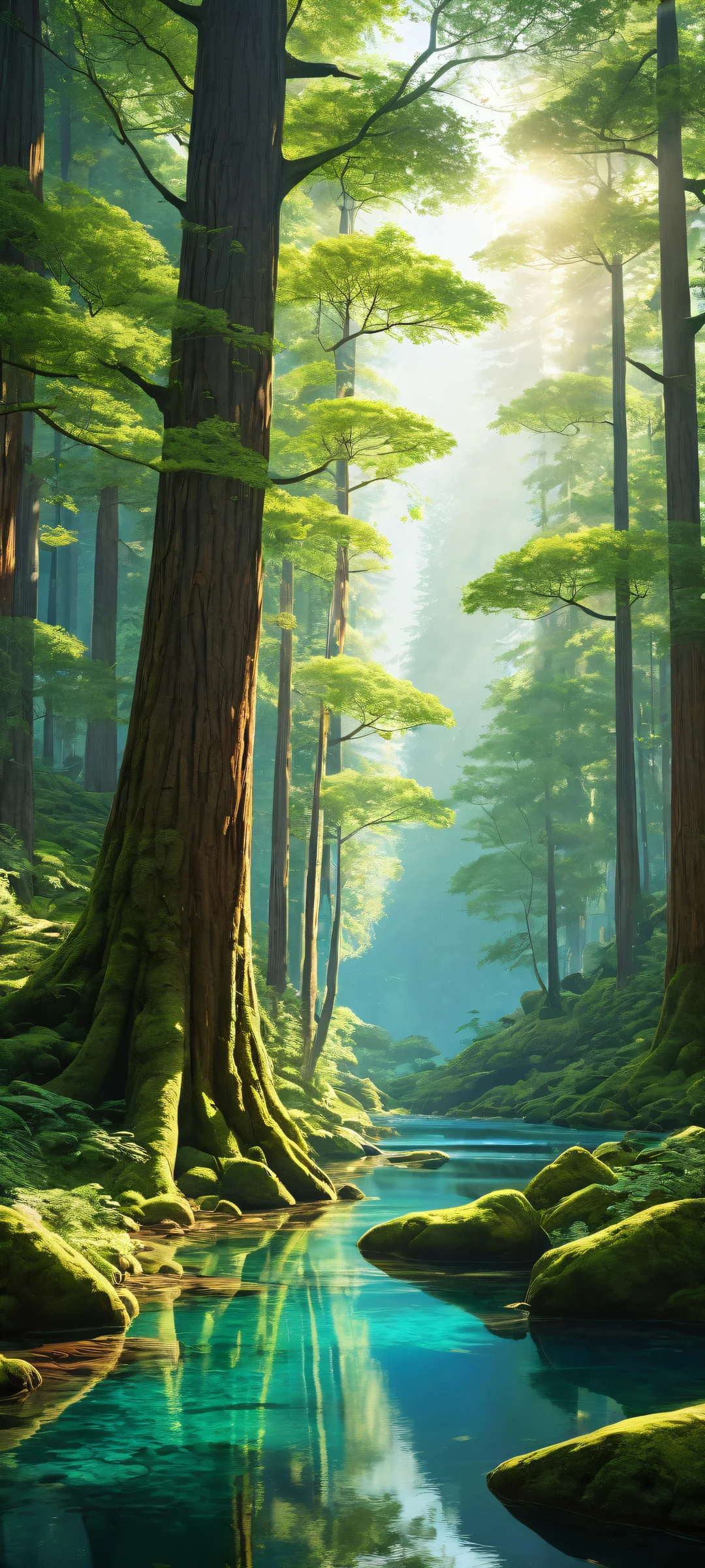 Ethereal digital art of majestic trees for iPhone and Android home screens. Perfectly optimized for stunning visual impact.