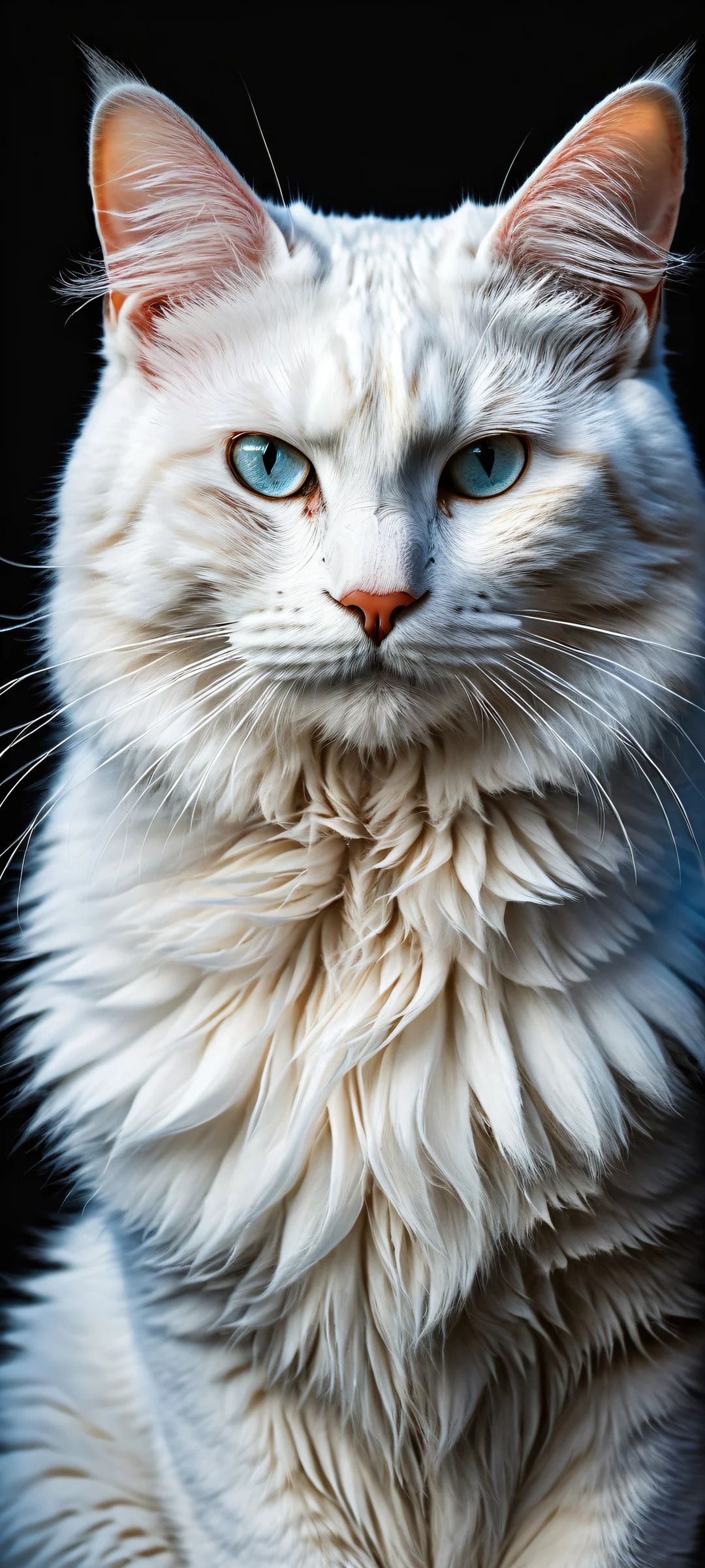 Breathtaking portrait of a majestic Kirichi cat on an iPhone/Android home screen.