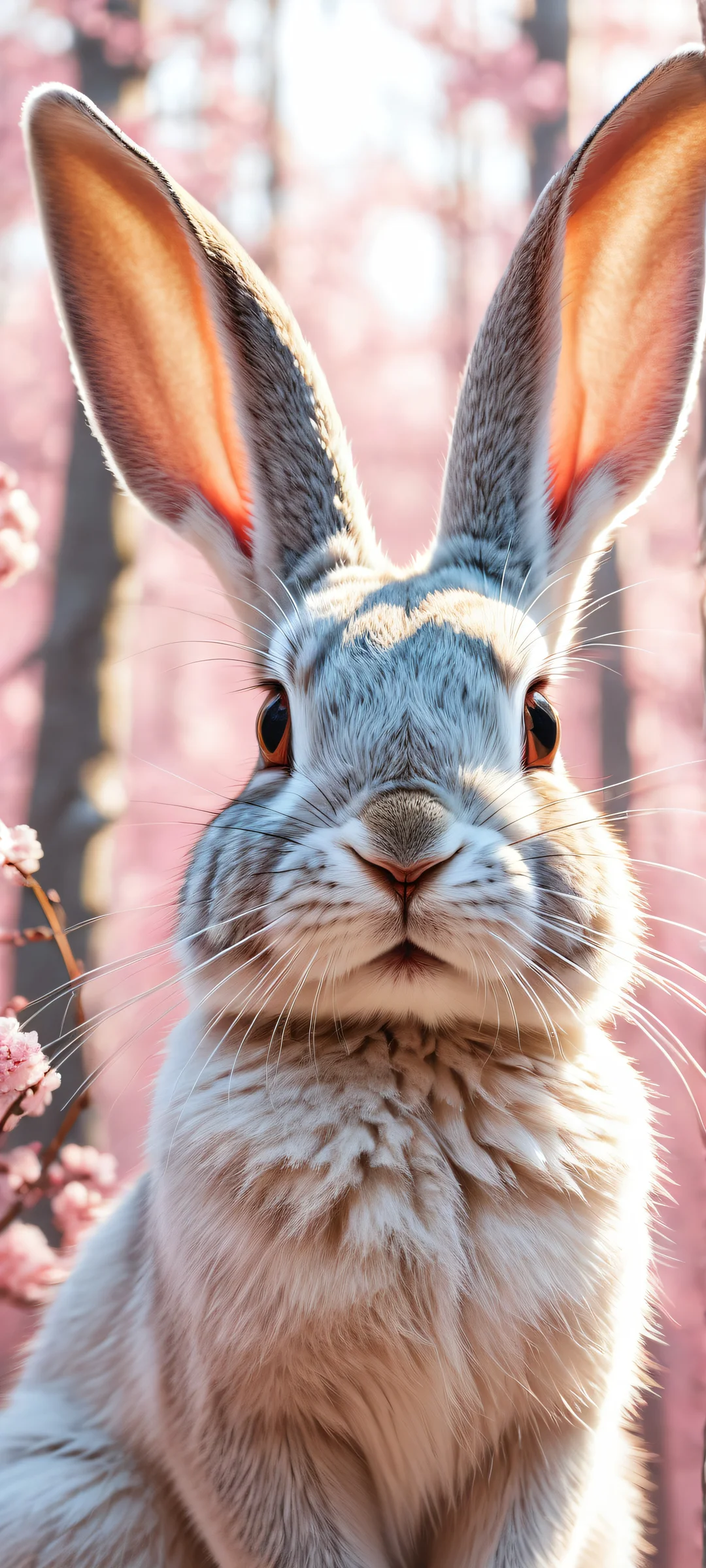 A majestic rabbit iPhone and Android wallpaper with whimsical forest scene, perfectly optimized for home screens.