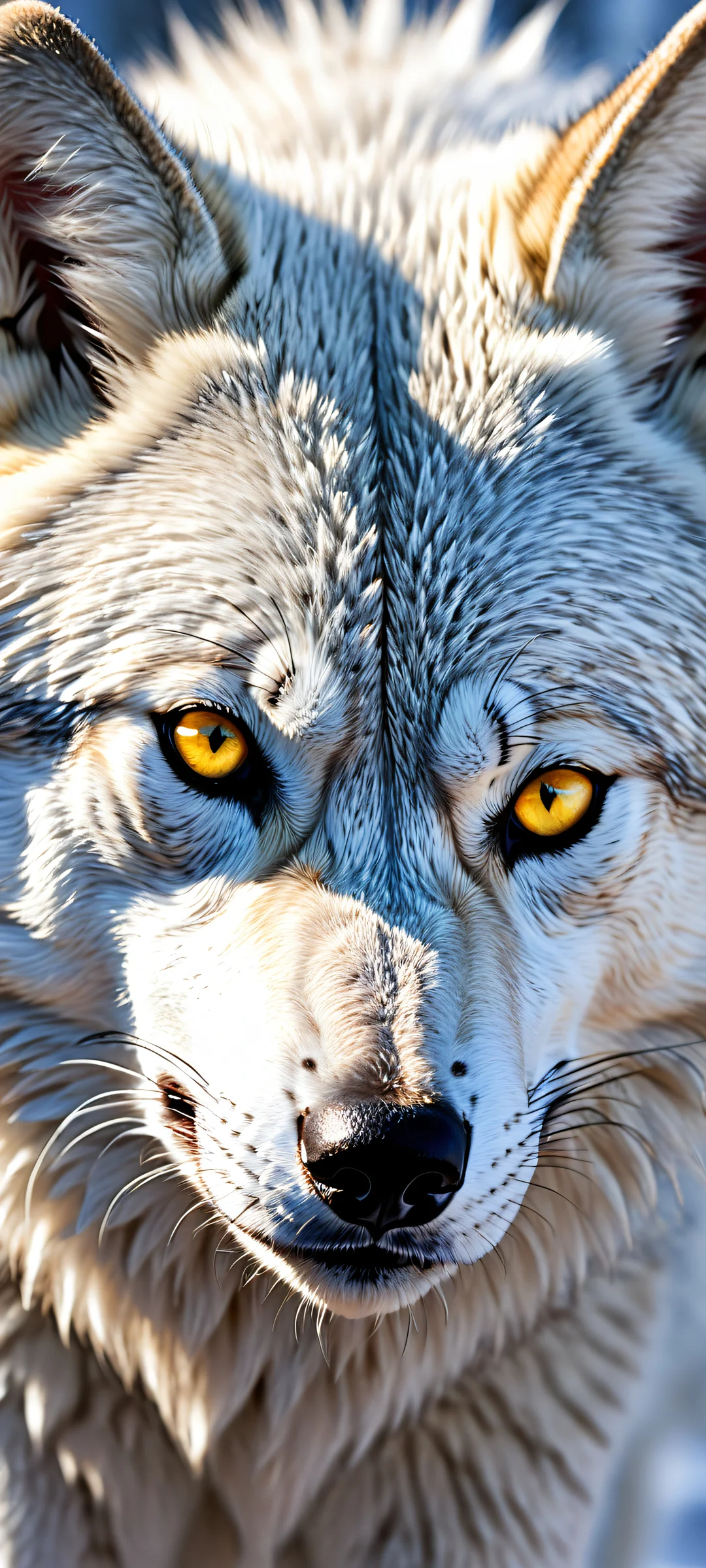A majestic wolf in a serene landscape, perfectly optimized for iPhone and Android home screens.