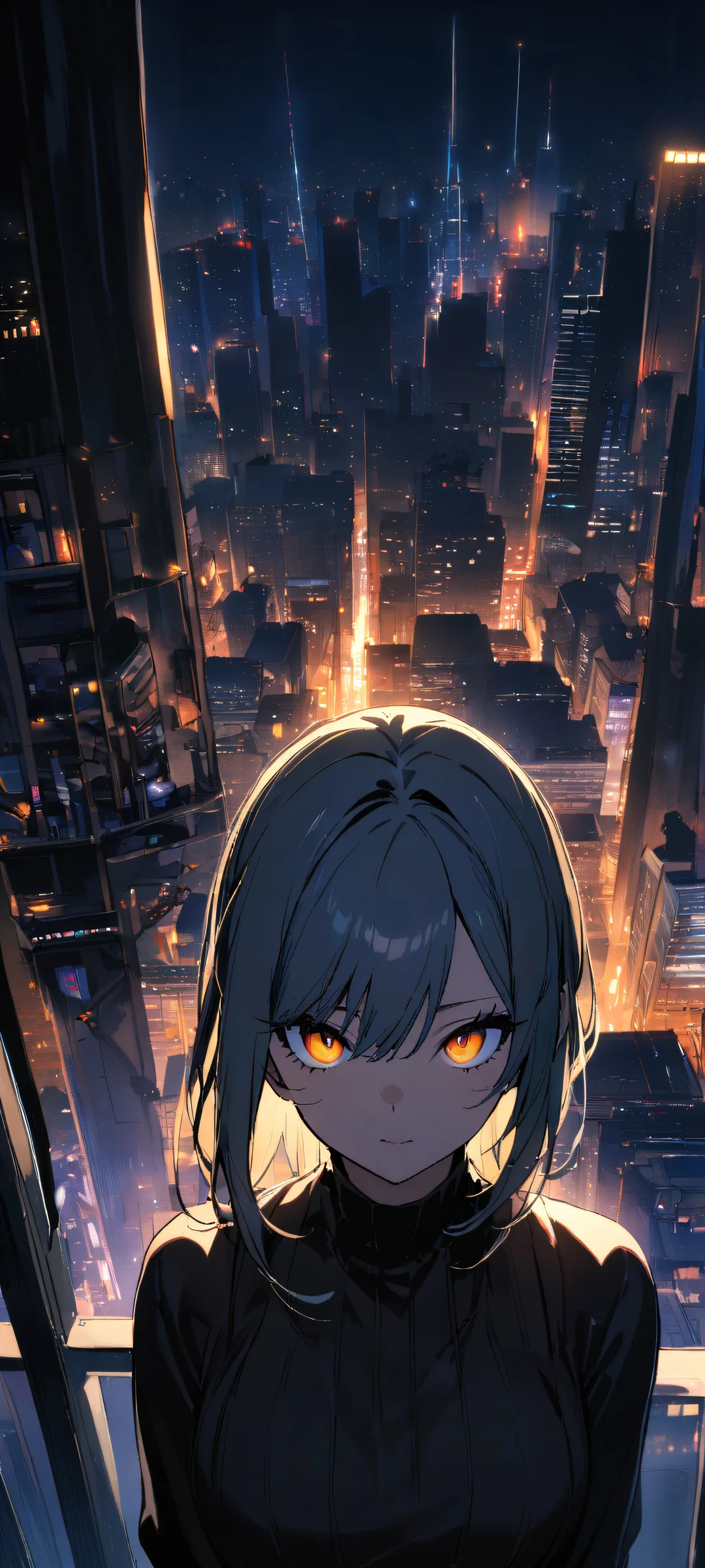 A stunning portrait of Marin Kitagawa from My Dress-Up Darling, looking directly at the viewer with a touch of elegance and sophistication, perfectly optimized for iPhone, Samsung Galaxy, and Android home screens.