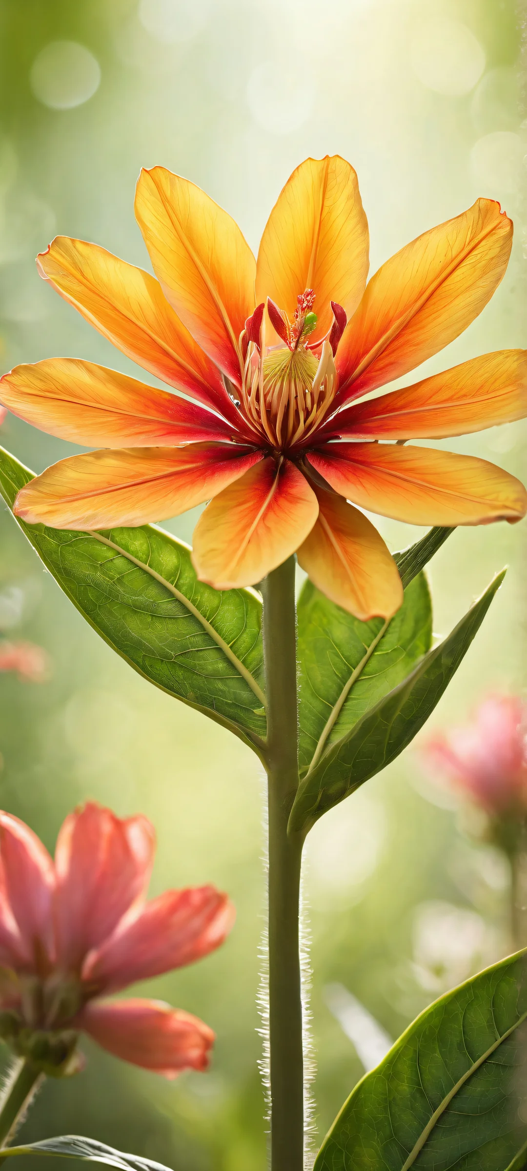 Meganium's Blossom Odyssey 2K QHD Mobile Wallpaper iPhone and Android users will be enchanted by the intricate details of Meganium's Blossom, perfectly placed in a whimsical garden scene.